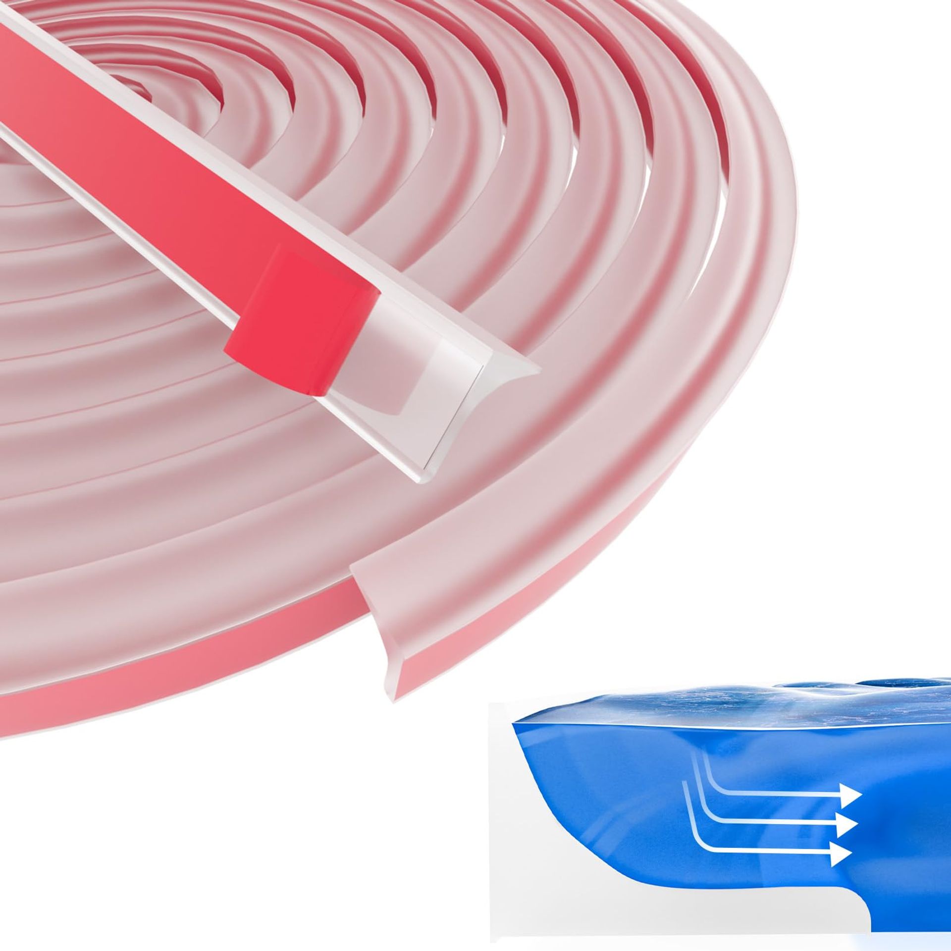 1.5M Transparent Silicone Shower Threshold Water Barrier - OXRQ Water Stopper for Wet Rooms