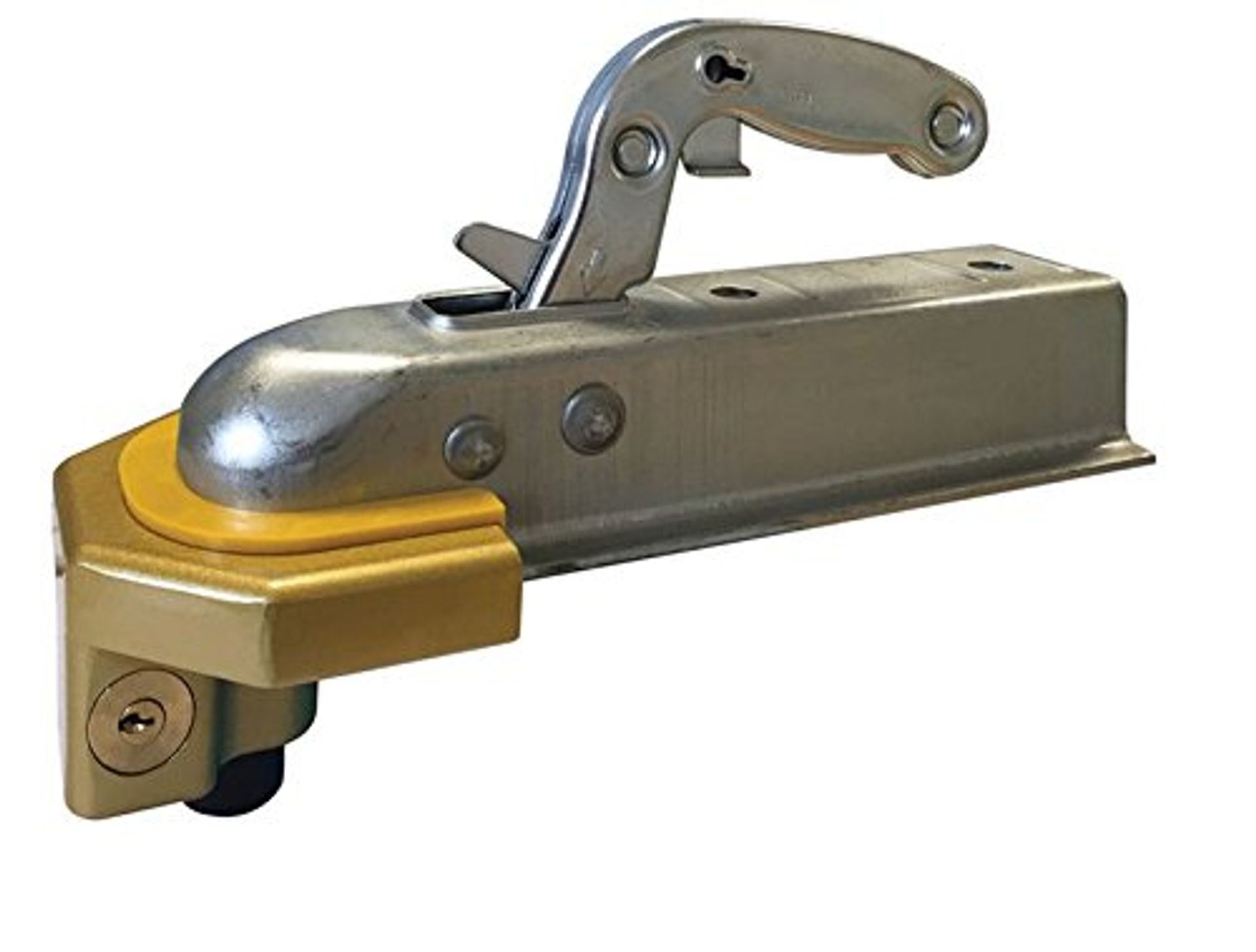 Heavy Duty Ball Tow Hitch Lock with Keys for Caravan and Trailer Security - Silver Standard