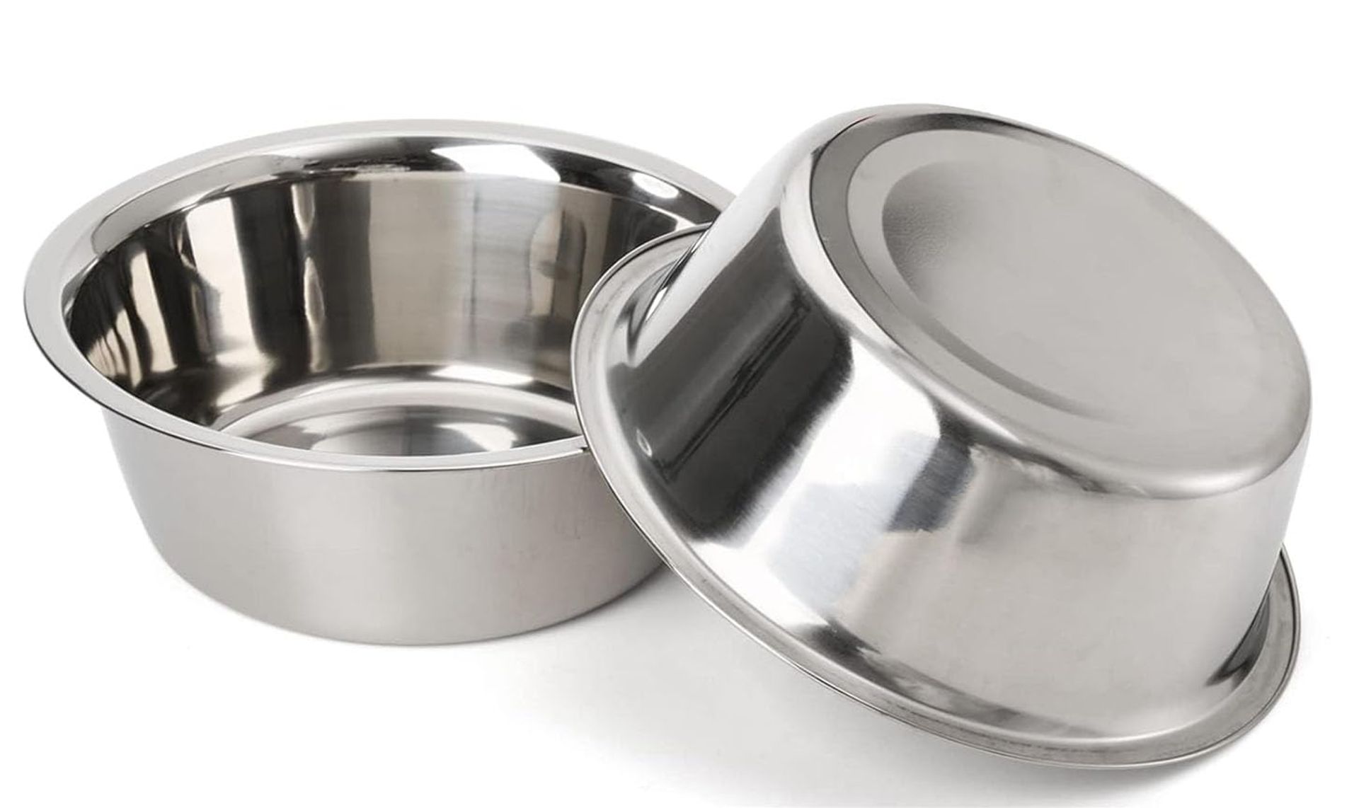 Stainless Steel Pet Bowls for Cats & Small Dogs, Non-Slip, Easy Clean, Food Grade, 2-Pack (370ml)