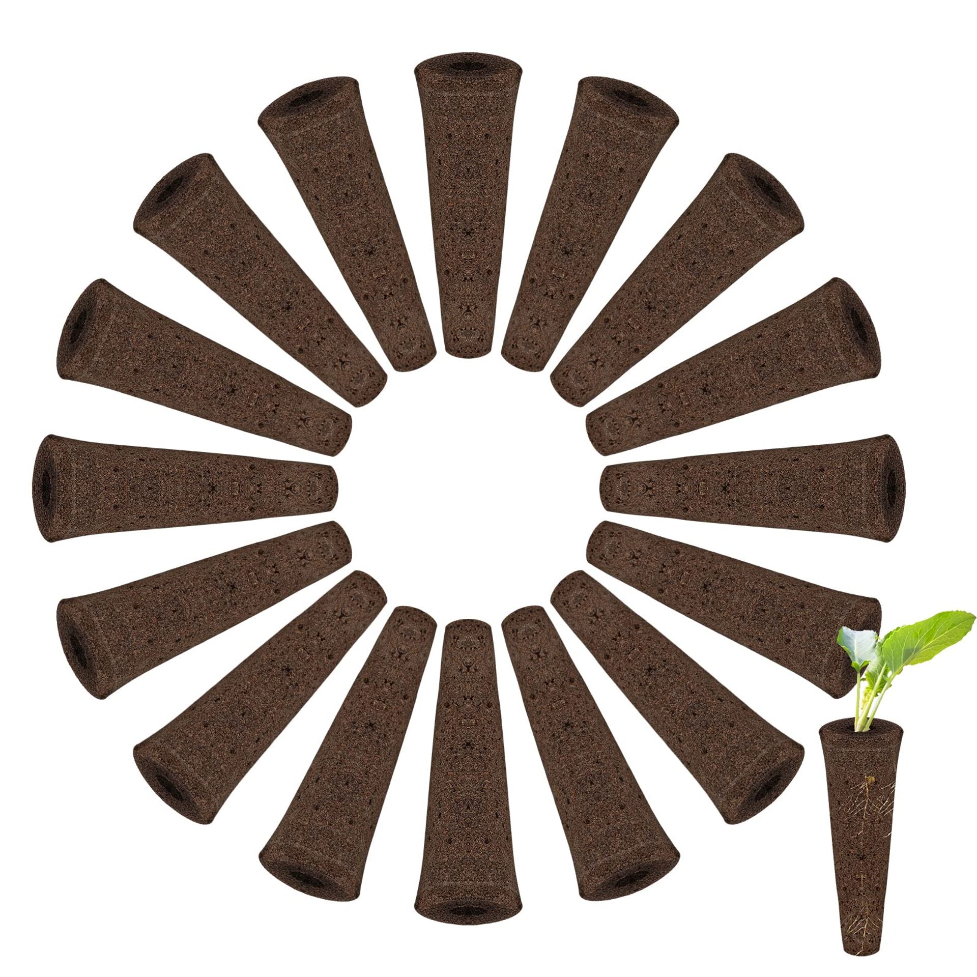 50pcs Grow Sponges Seed Pod Kit for Indoor Hydroponic Planting System - Brown