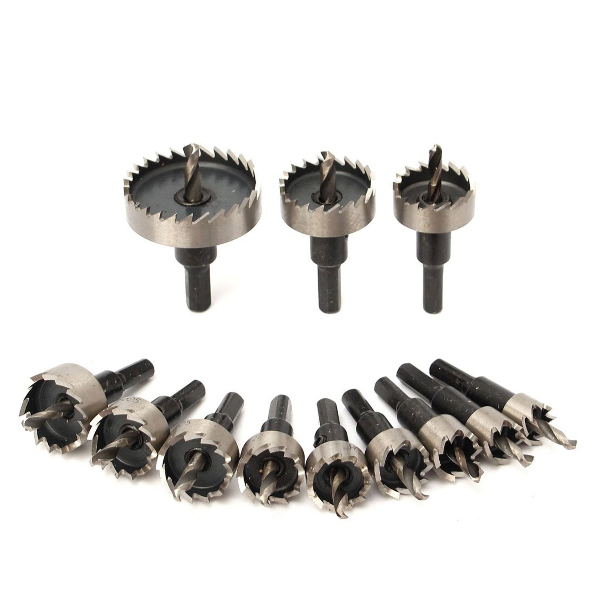 12pcs HSS Hole Saw Cutter Drill Bit Set 15-50mm for Metal, Wood & Plastic
