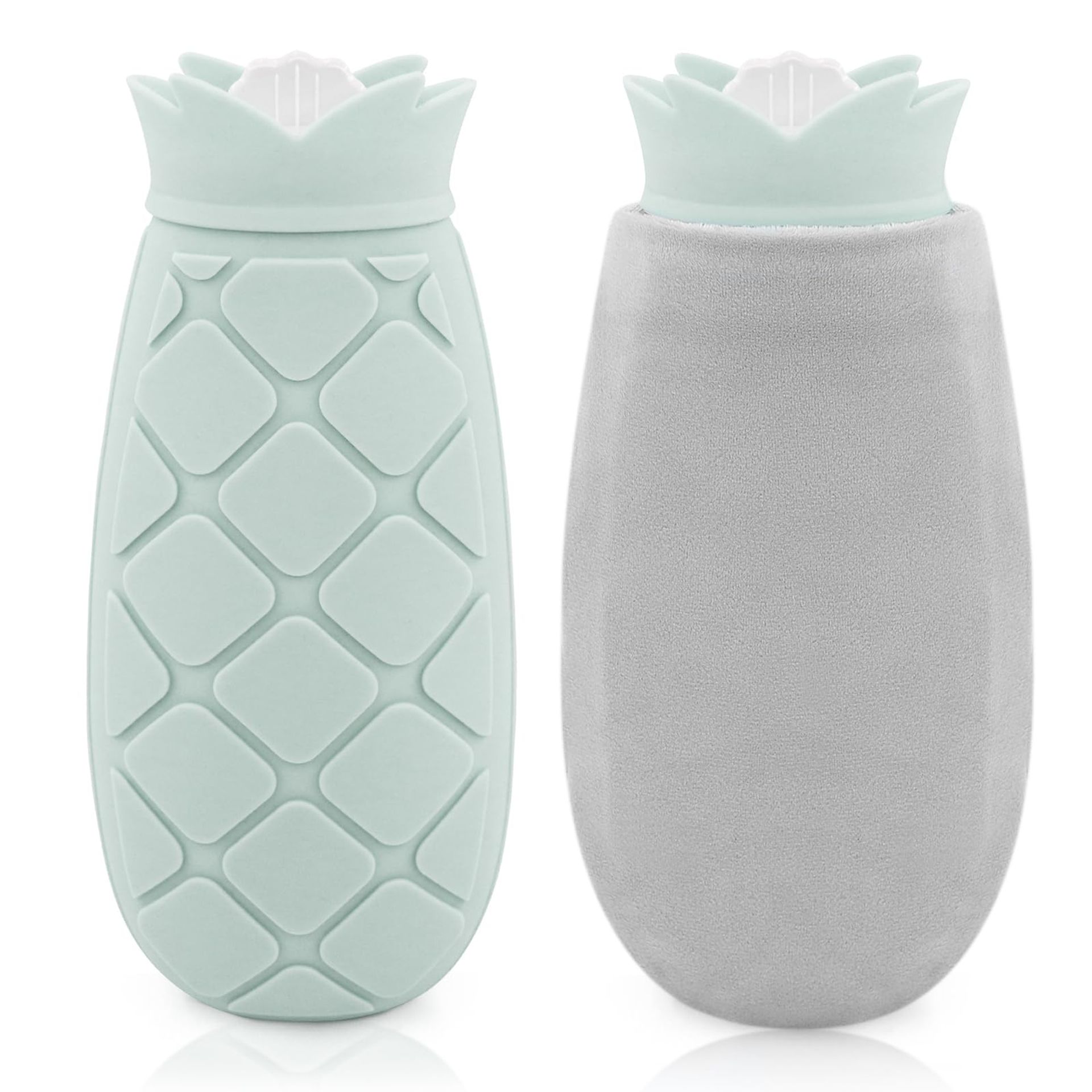 Newthinking Mini Hot Water Bottle for Hand, 600ml Silicone Pocket Hot Water Bottle with Cover, Portable Small Hot Water Bottle for Relief Pain and Hot & Cold Therapy, Grey
