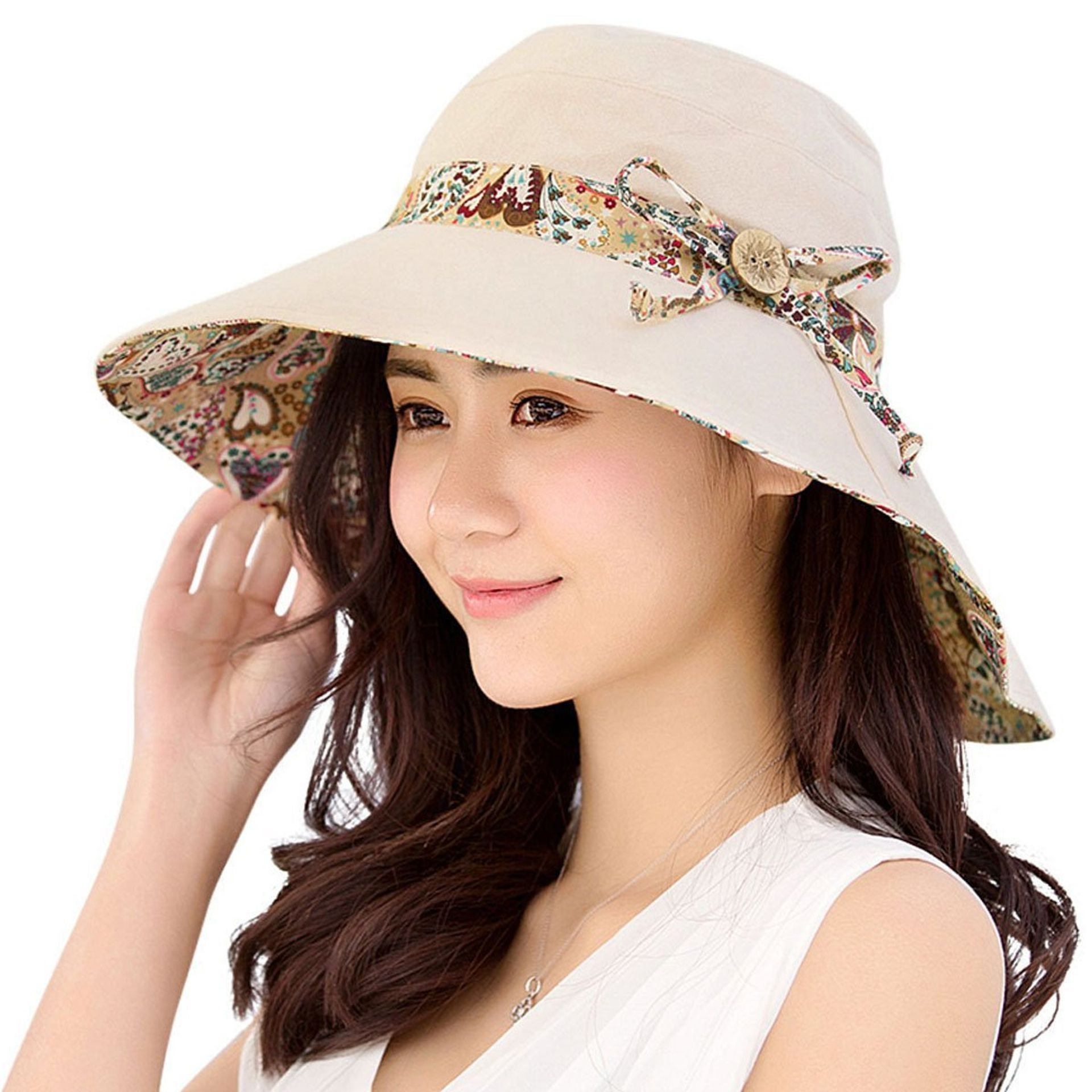 Women's Reversible UPF 50+ Sun Hat - Foldable Wide Brim for Summer Beach, Garden & Travel