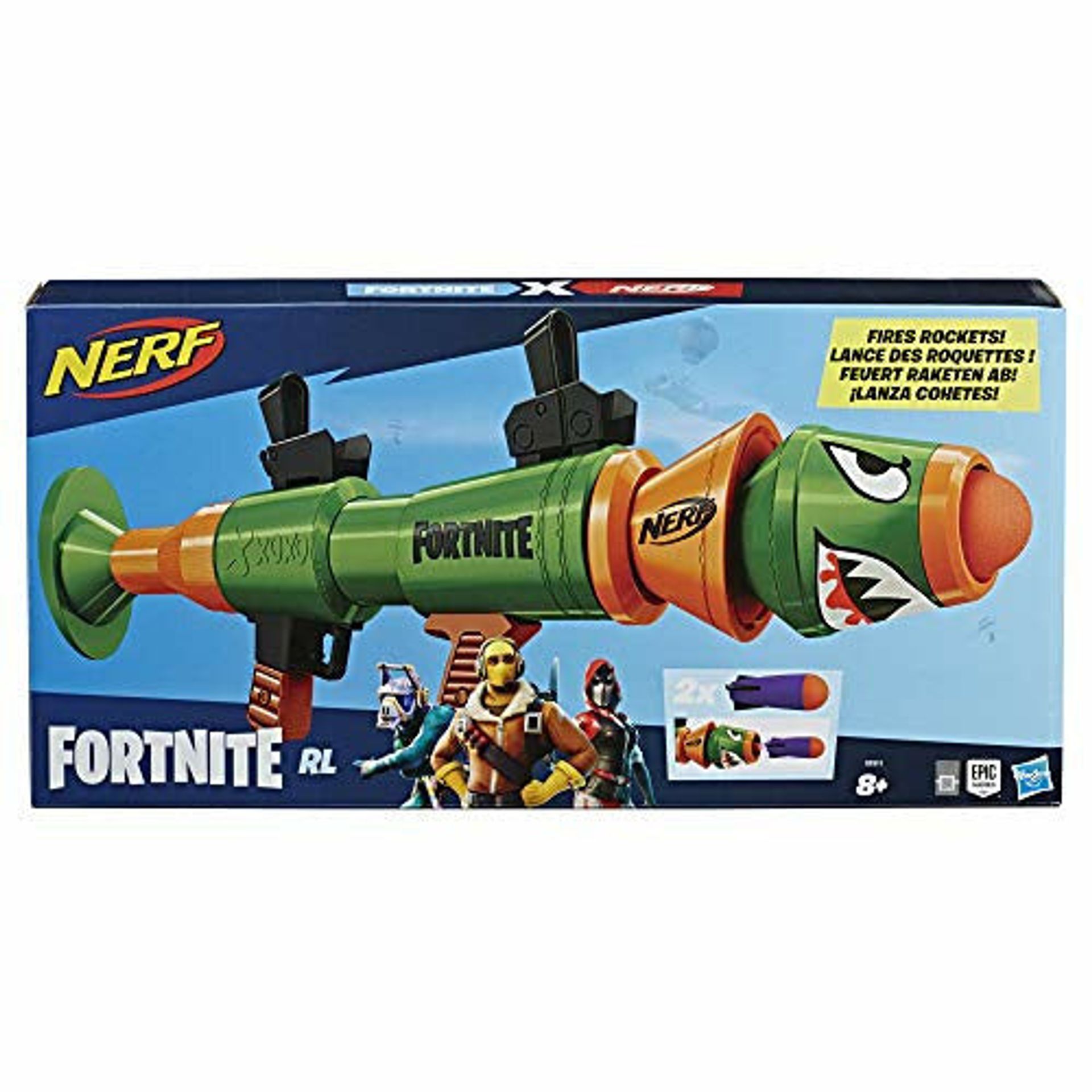 Nerf Fortnite RL Blaster -- Fires Foam Rockets -- Includes 2