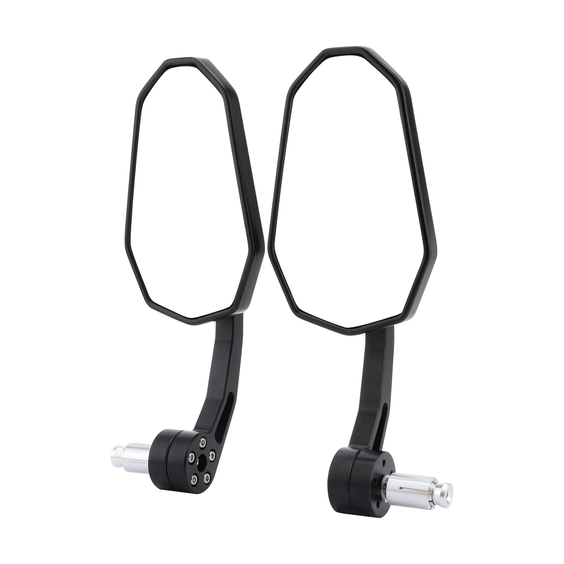 Aluminium Alloy 7/8" Handlebar End Rear View Side Mirrors for Motorcycle Scooter ATV Buggy - Black