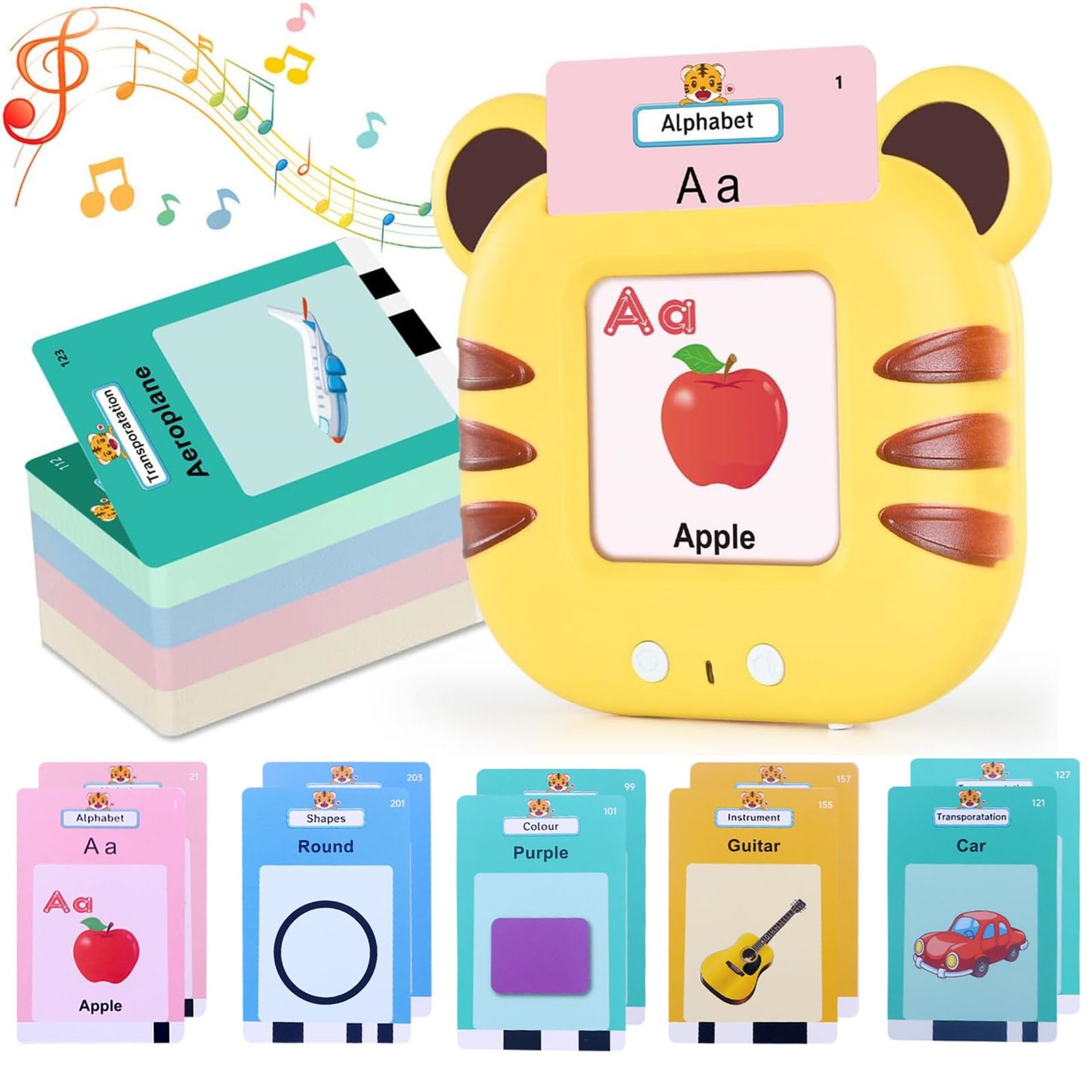 Toddle Toys Talking Flash Cards - 224 British English Words, ABCs, Numbers & Colours for Kids