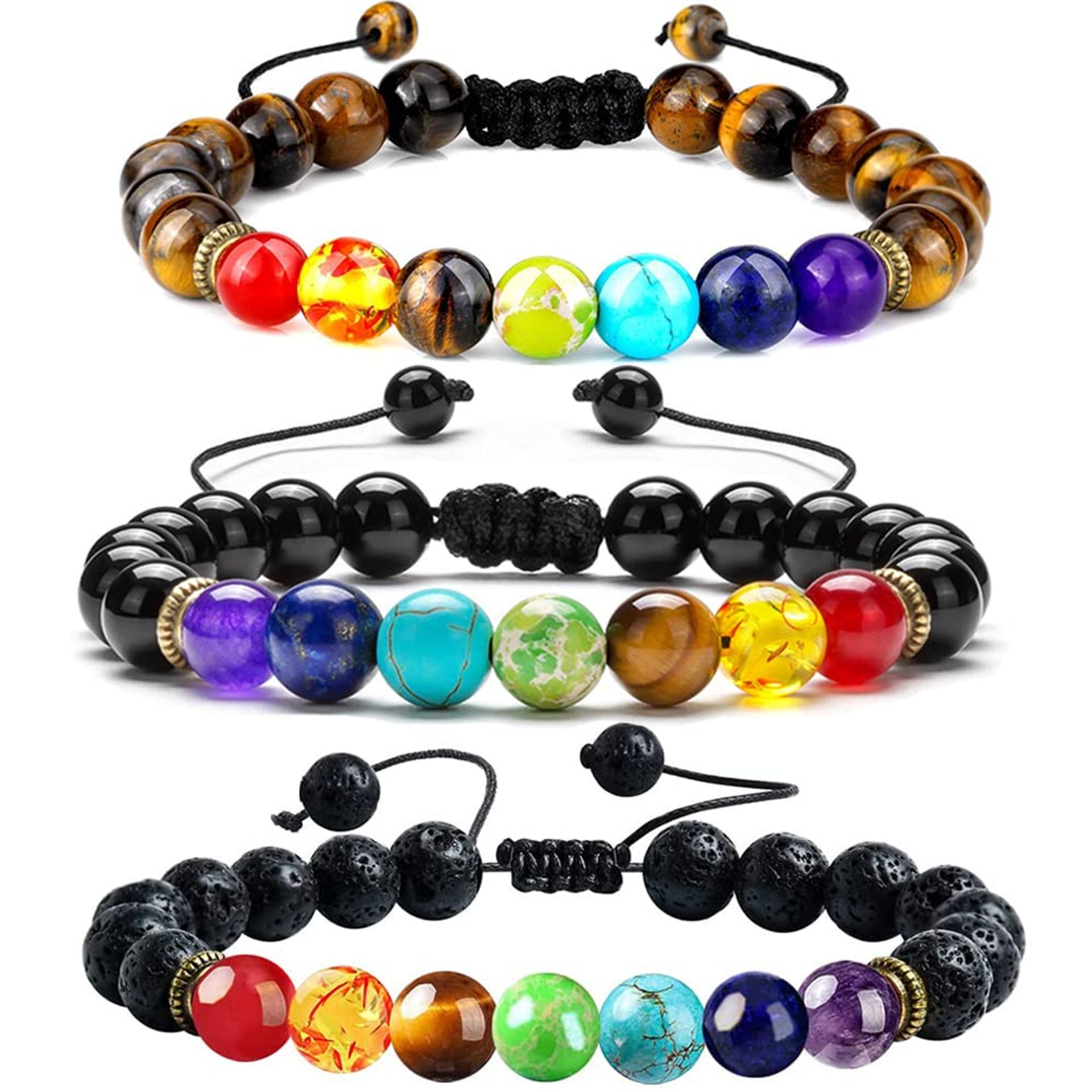 7 Chakra Healing Gemstone Bracelet for Women - Natural Crystal Yoga Beads for Anxiety & Energy Balance