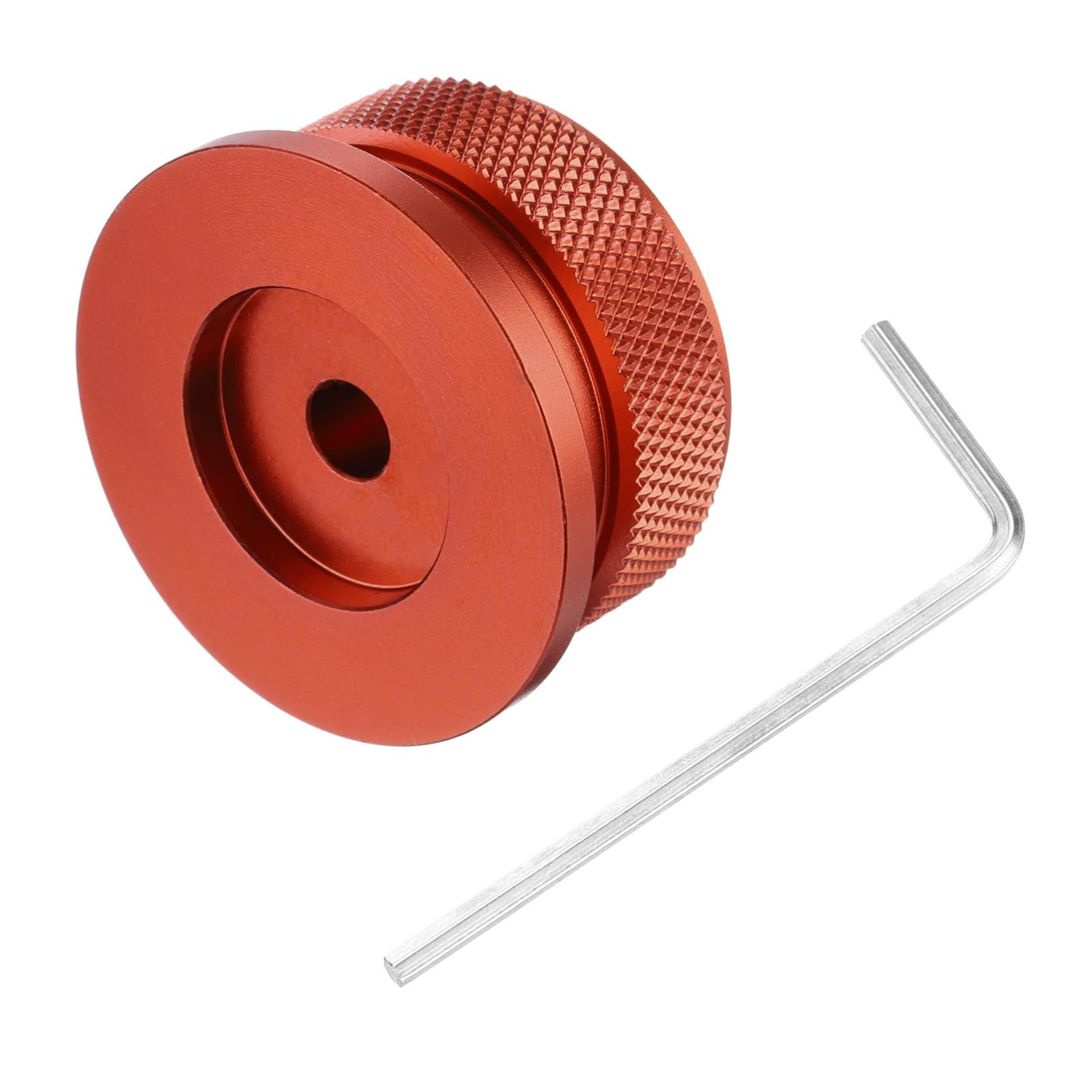 Aluminium Potentiometer Control Knob 6mm x 38mm Universal Top Hat for Guitar & Bass with Set Screw - Red 6mm