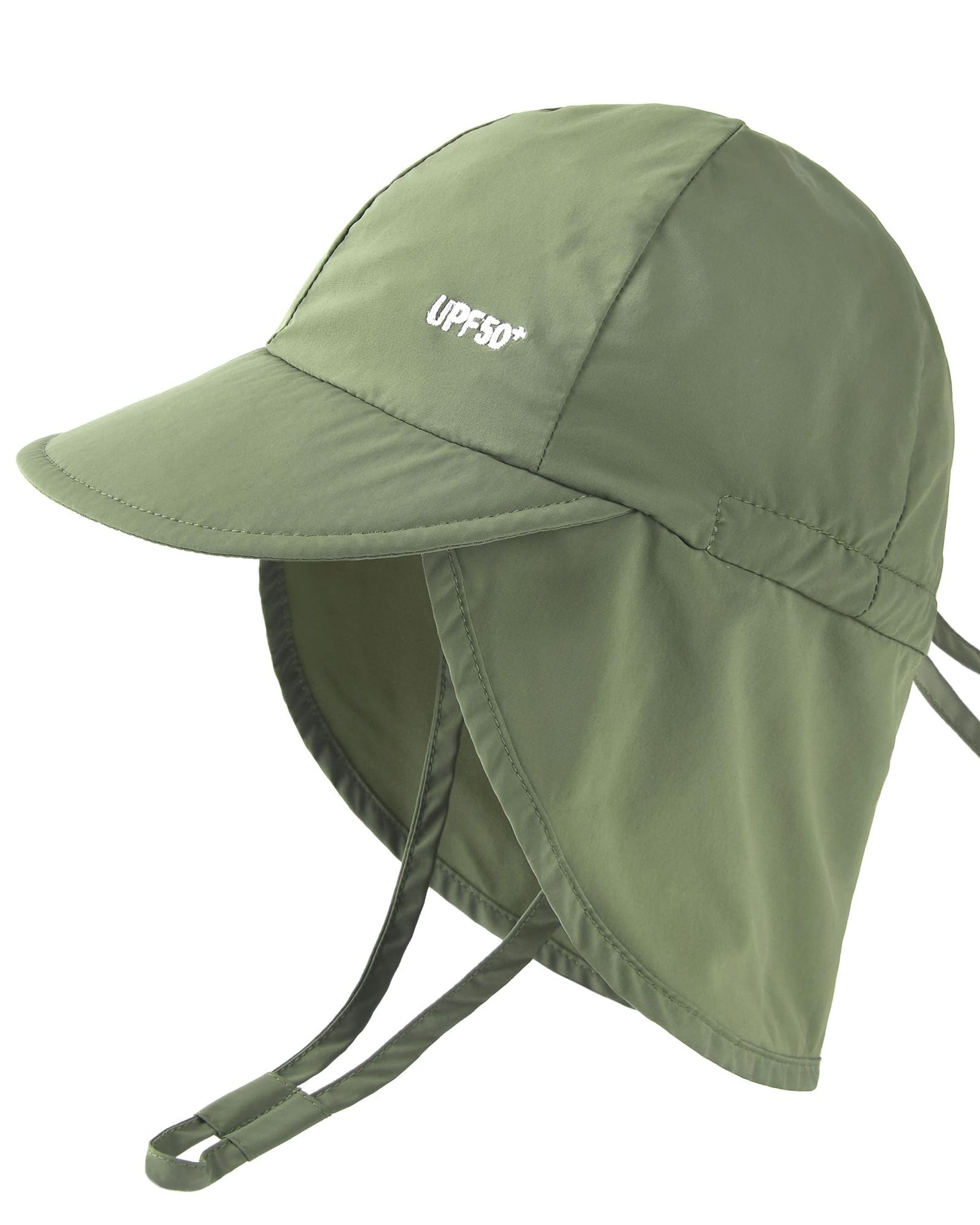 Toddler Sun Hat UPF 50+ Quick-Dry with Neck Flap, Army Green, 2-4 Years