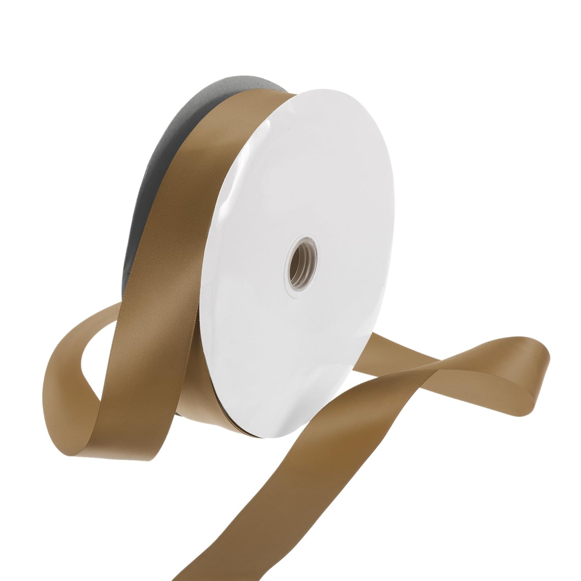 Rebower 38mm Satin Ribbon 91m Thick Double Face Grosgrain Silk Ribbon, [for Gift Wrapping, Hair Bows, Wedding, Cake, Flower] - 100 Yard/300ft/ Pale Coffee