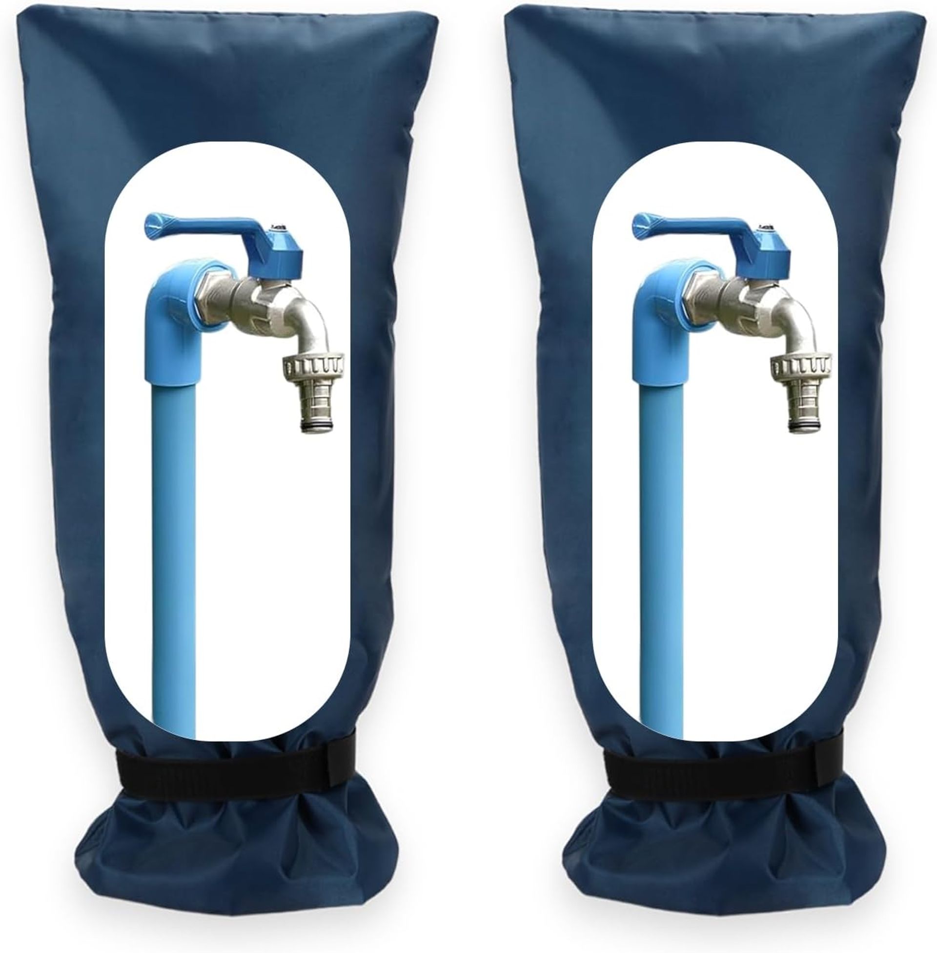 2 Pack Outdoor Tap Cover Jackets - Freeze Protection for Garden Faucets - Blue, 8"W x 20"H - Bargain Price