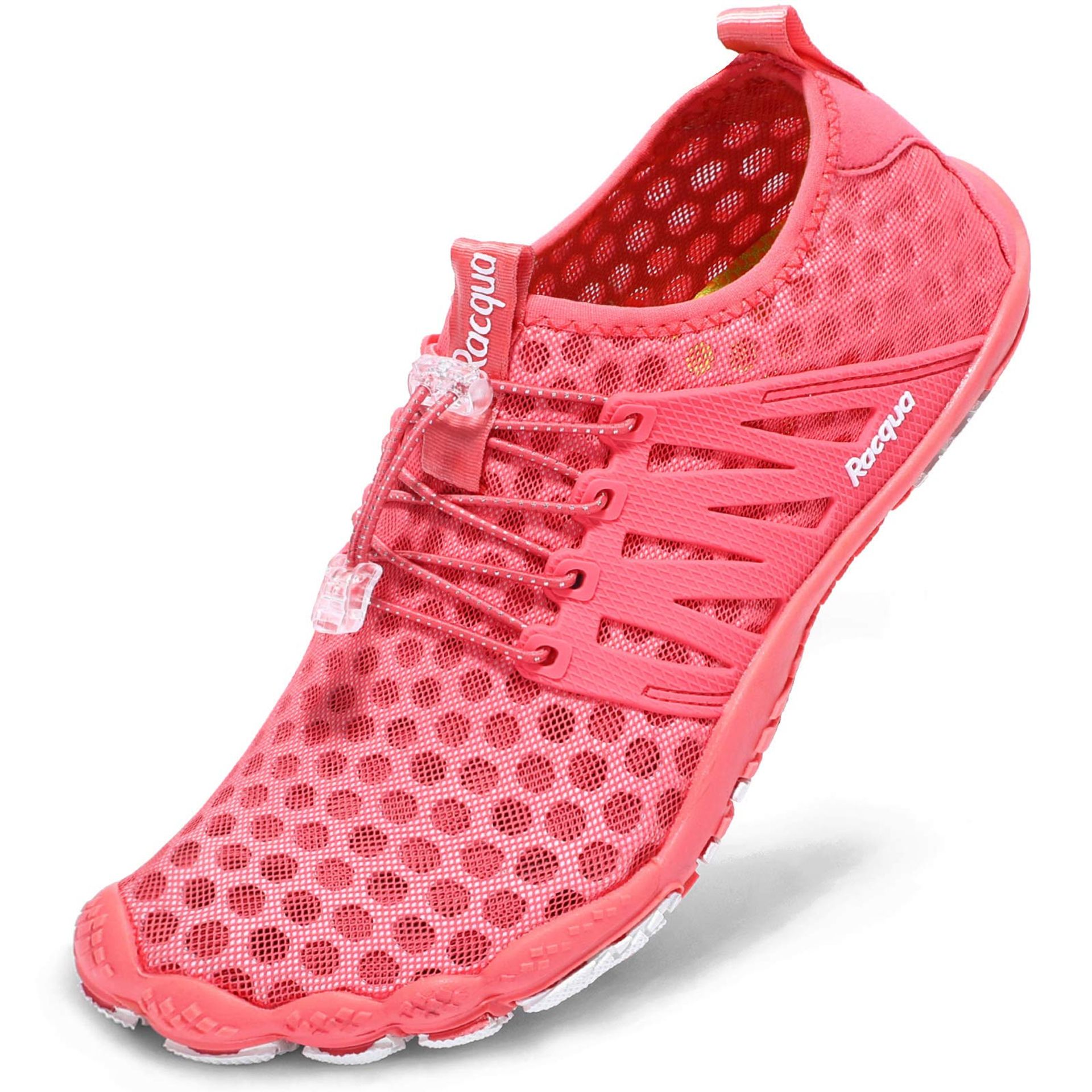 Quick Dry Barefoot Water Shoes for Beach, Swimming, Diving & Hiking - Red UK 9