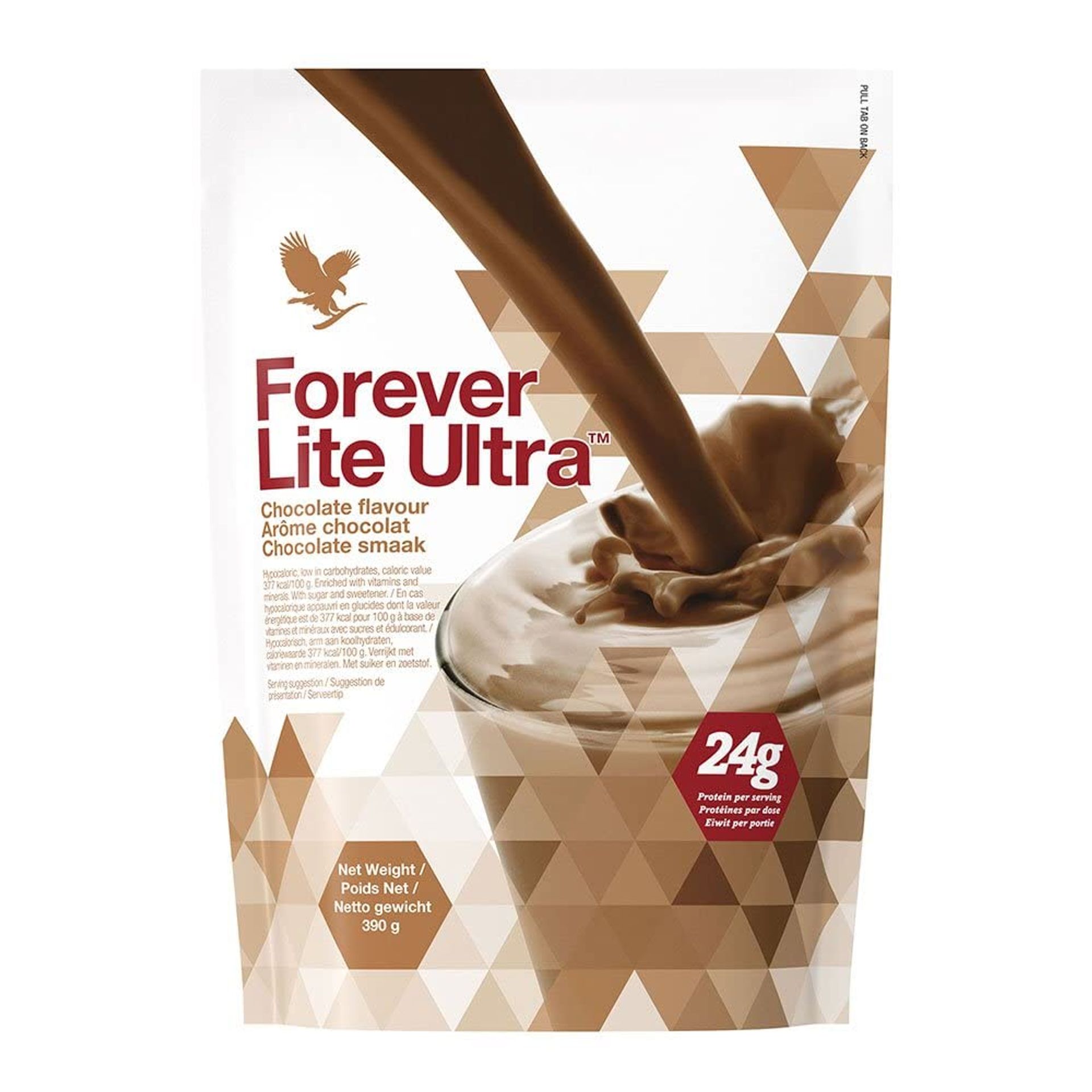 Forever Lite Ultra Protein Shake Gluten Free Vegetarian 24g Protein - Chocolate 390g