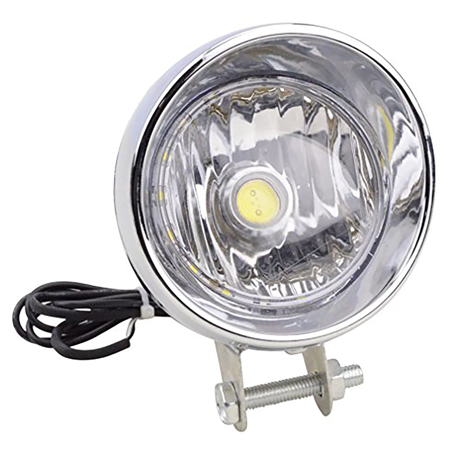Motorbike Headlight Integrated Indicator Light Replacement for Motorcycle Scooter ATV Chopper - Chrome Silver
