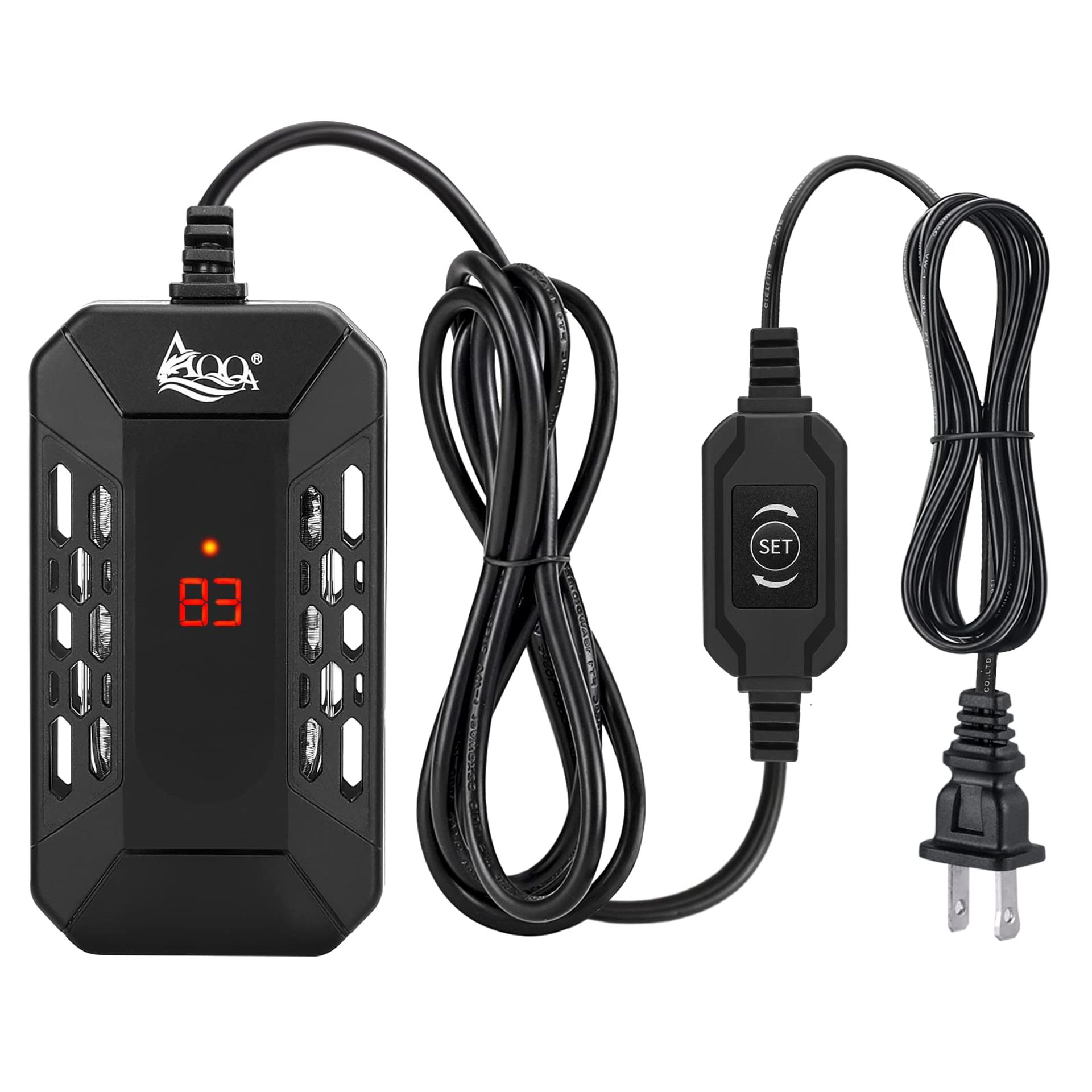 Submersible Aquarium Heater with HD Display & External Controller, 59℉-93℉ Temp Range, 150W for Fish Tanks
