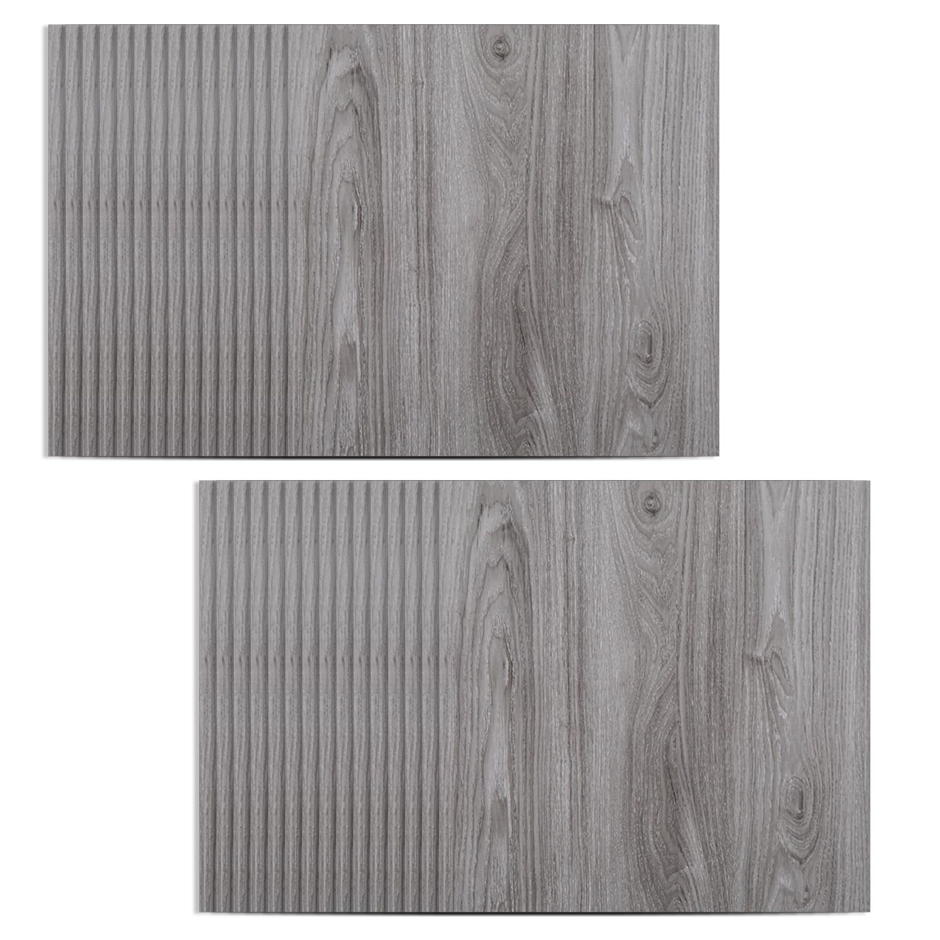 Vinyl Floor Tiles 24pcs Self Adhesive Peel and Stick Wood Effect Waterproof PVC Flooring for Kitchen Bathroom Living Room - Light Grey