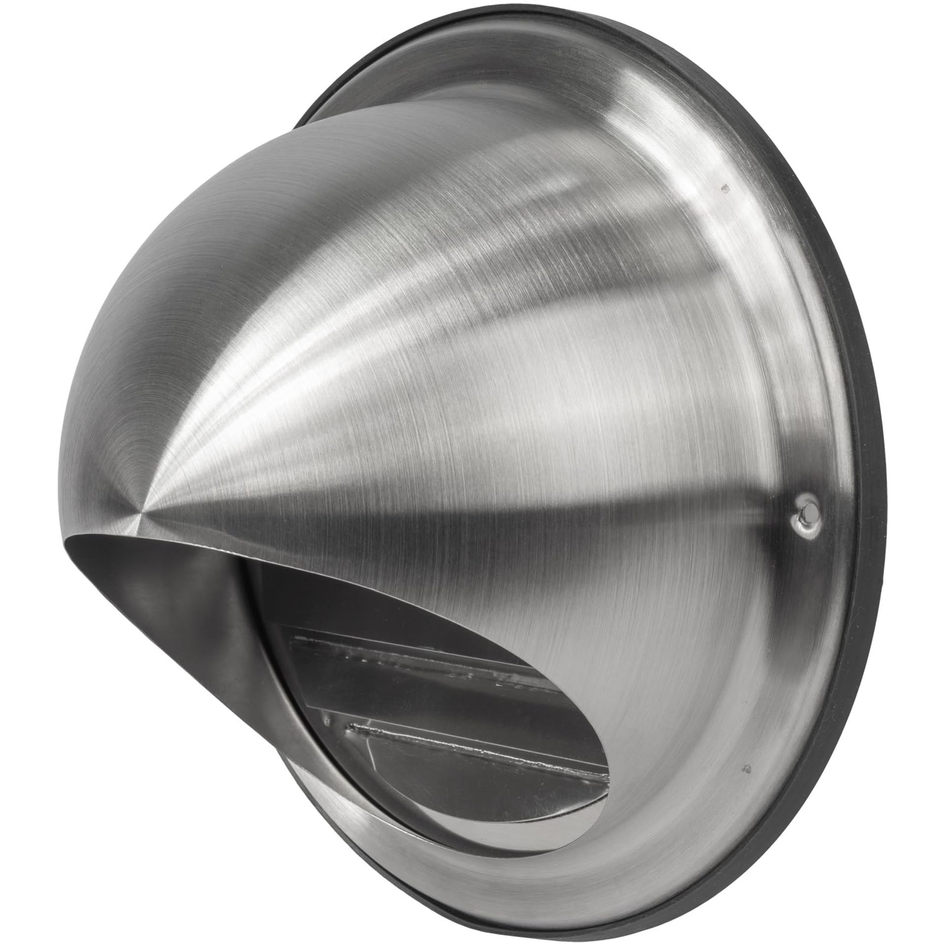 Stainless Steel Round Dryer Vent Cover Louvered Wall-Mounted Air Vent with Drip Edge and Rubber Seal for Bathroom, Kitchen, Home HVAC - Silver 150mm