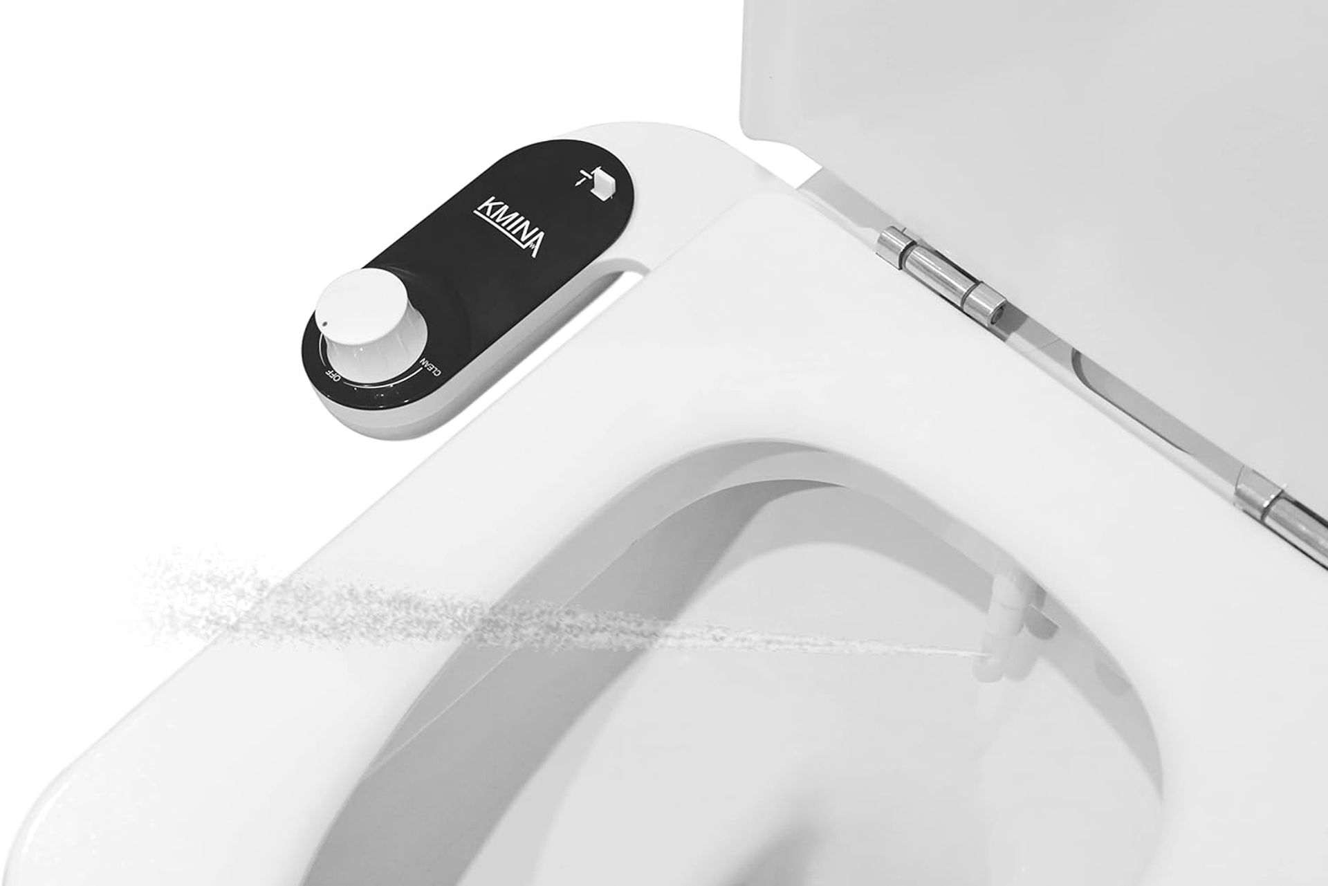 Non-Electric Toilet Bidet Attachment with Self-Cleaning Nozzle, Ultra-Slim Design, Adjustable Spray Pressure - Black