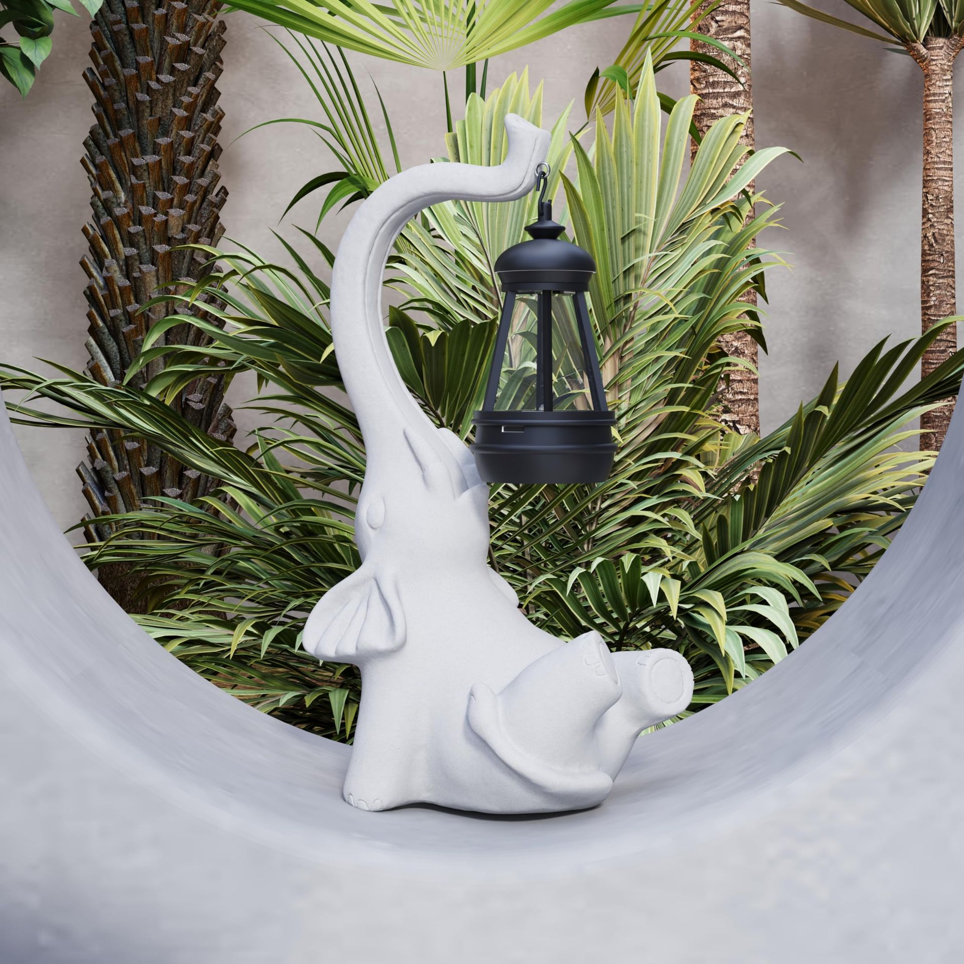 Solar Elephant Garden Statue Light 10 Inch – Outdoor Resin Figurine with Waterproof LED for Patio, Lawn and Yard Decoration