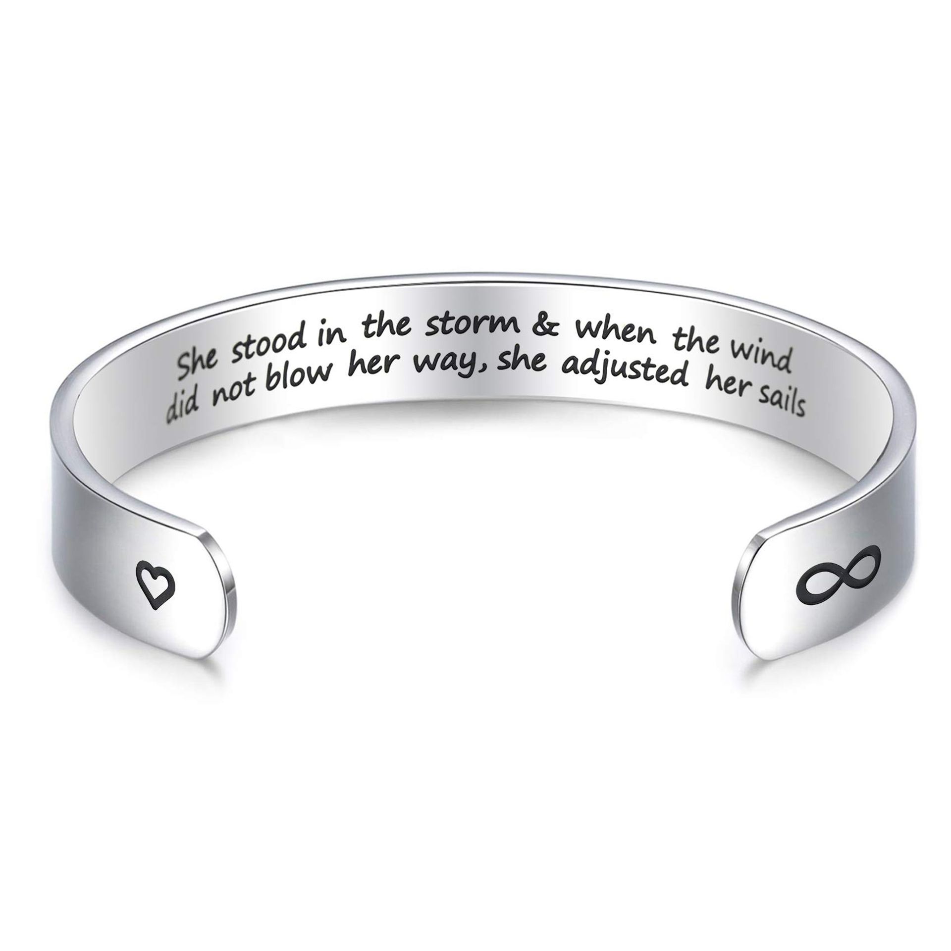 Inspirational Stainless Steel Bracelet with Engraved Motivational Quote & Gift Box