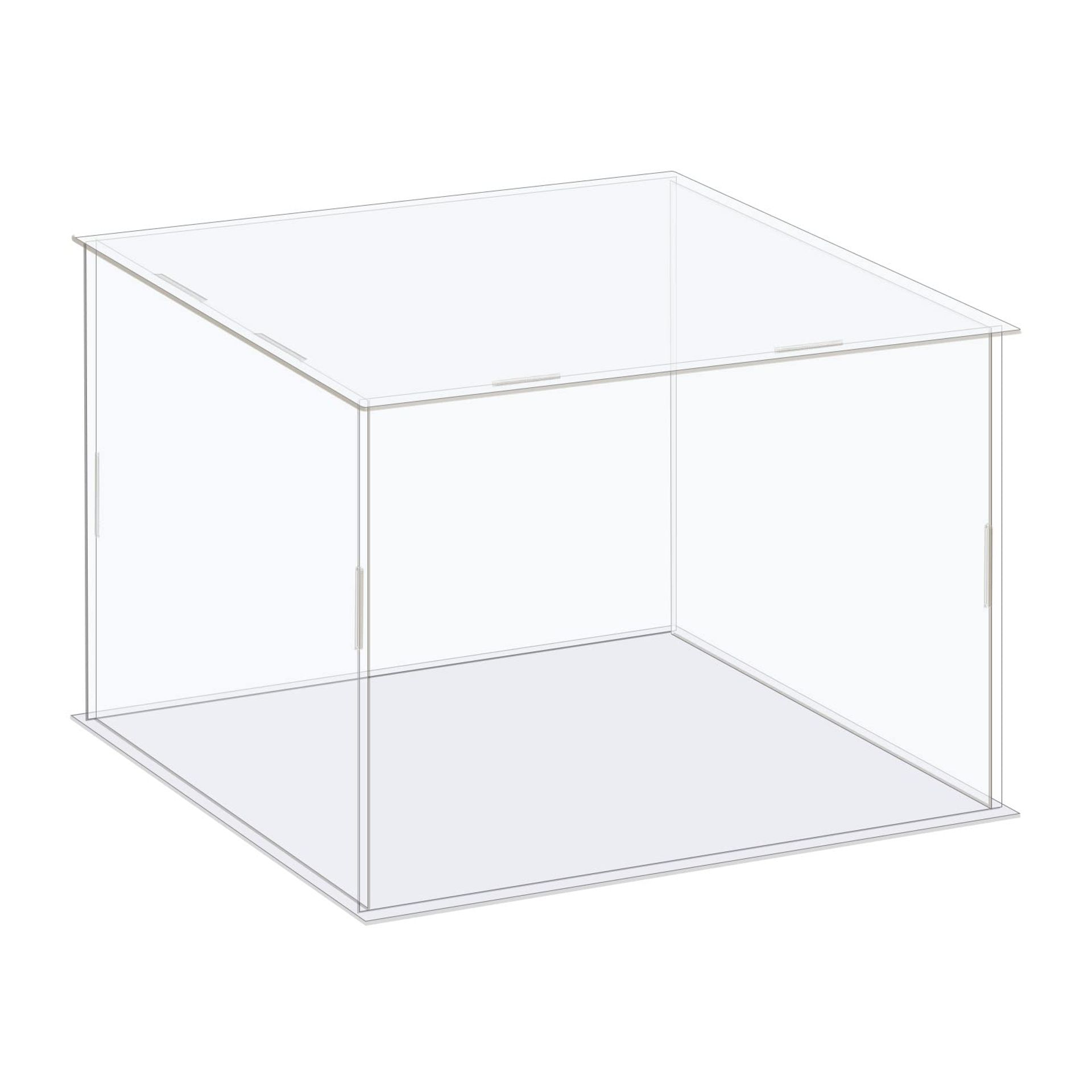 Clear Acrylic Display Case Box 21x21x16cm Dustproof Showcase for Collectibles