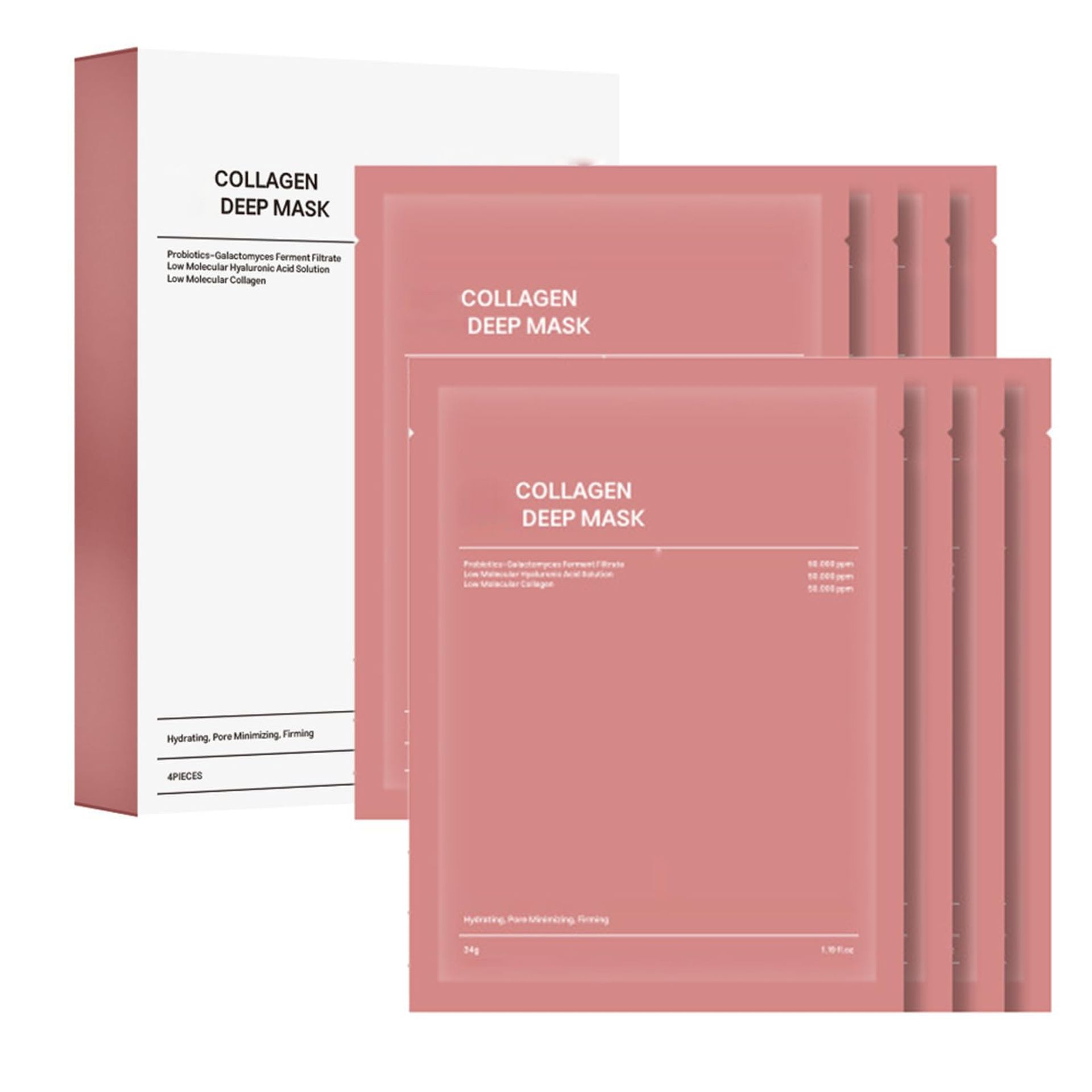Collagen Face Mask - Hydrating & Anti-Aging Overnight Treatment (4 Pack)
