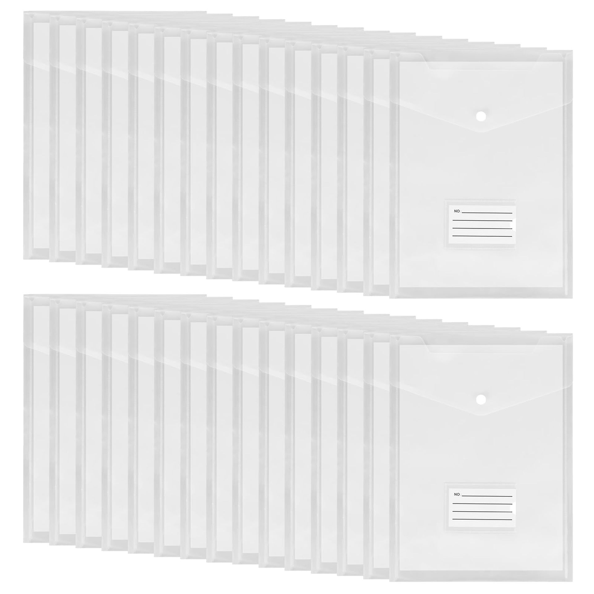 36Pcs Folder with Plastic Sleeves Document Folder Day Folder Clear Plastic Wallets A4 Folders for Paperwork A4