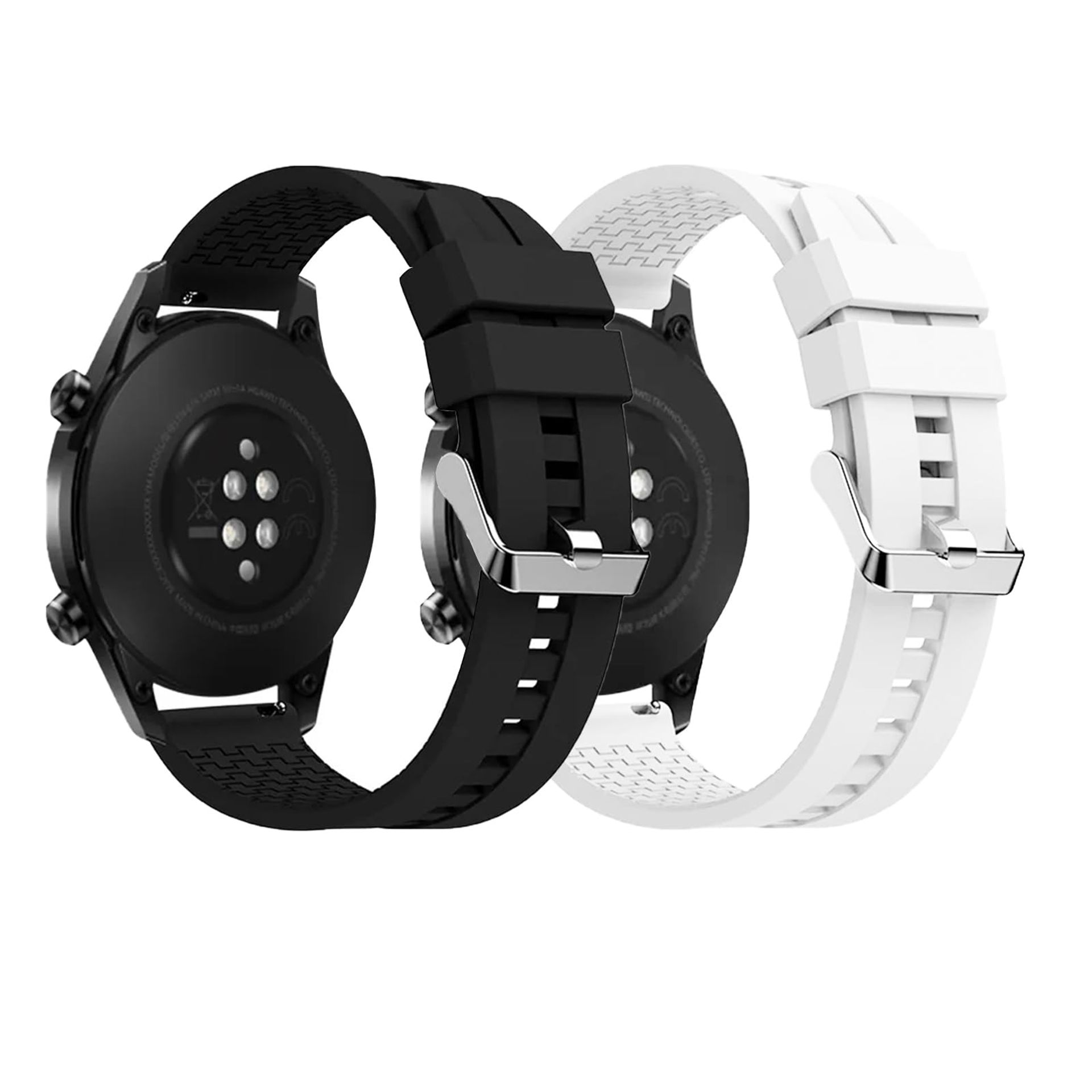 2 Pack 22mm Silicone Sport Strap for Huawei Watch GT2/GT3/Pro - Soft & Adjustable Wristband