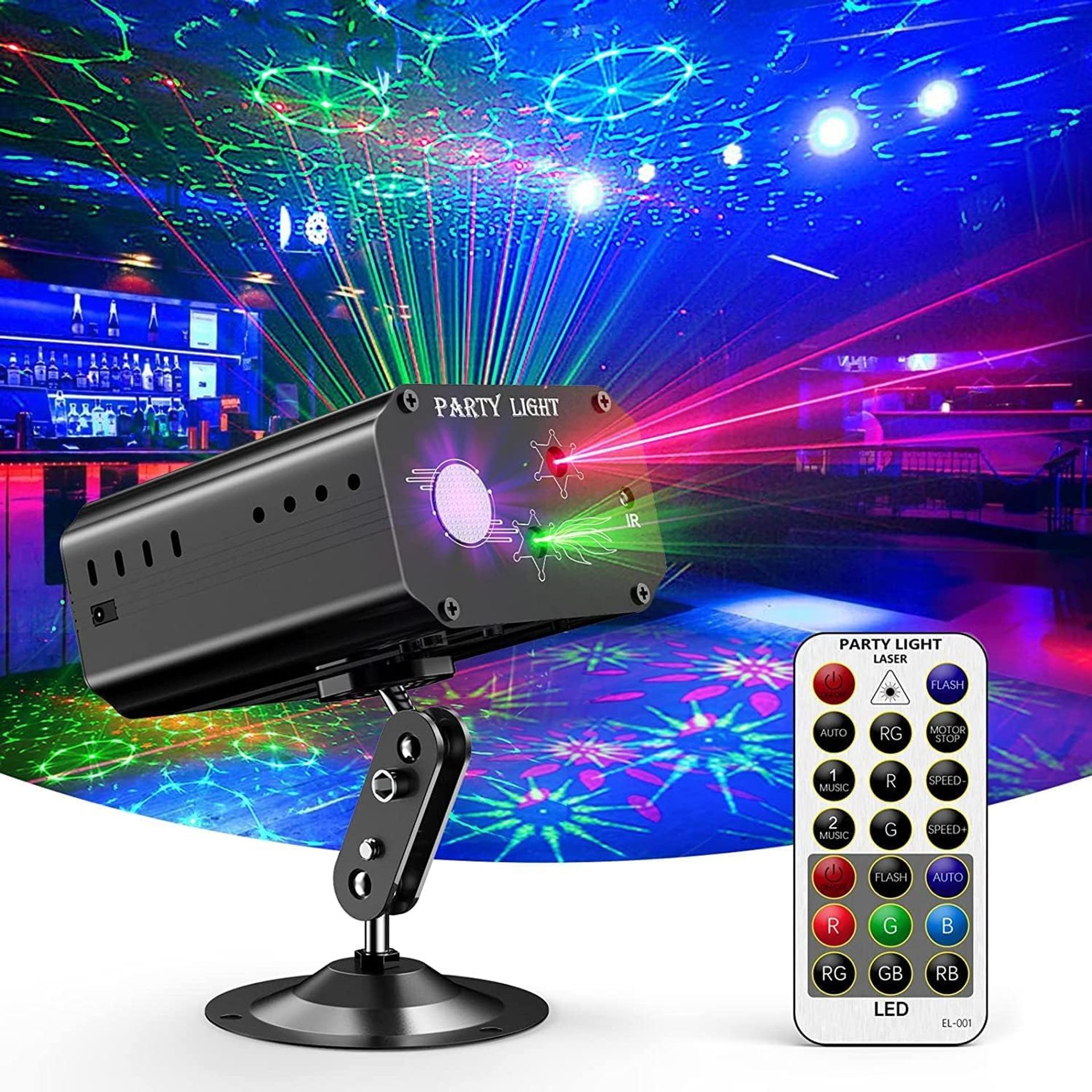 Sound Activated Disco Party Light with Remote & RGB Effects for Home, Club, Wedding & Xmas