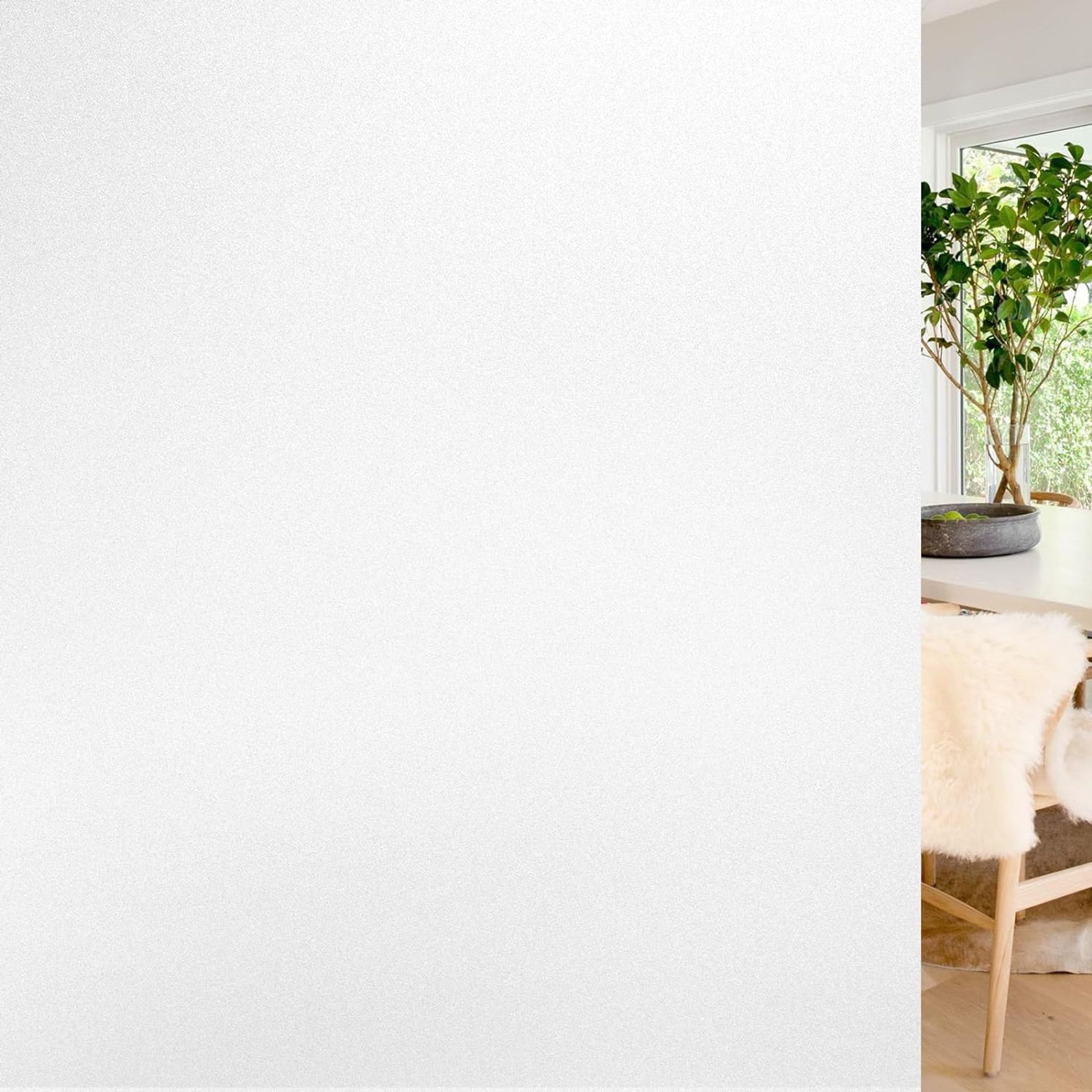Privacy Window Film Frosted Glass Sticker, Static Cling No Glue, UV Blocking Opaque Cover for Bathroom, Home & Office - 60x300cm White