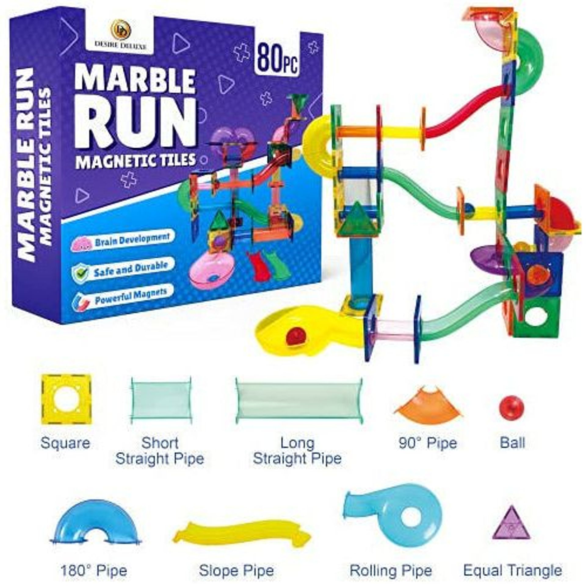 Desire Deluxe – 100 Blocs De Construction Magnétiques – Jouet éducatif STEM Pour Enfants Dès 3 Ans