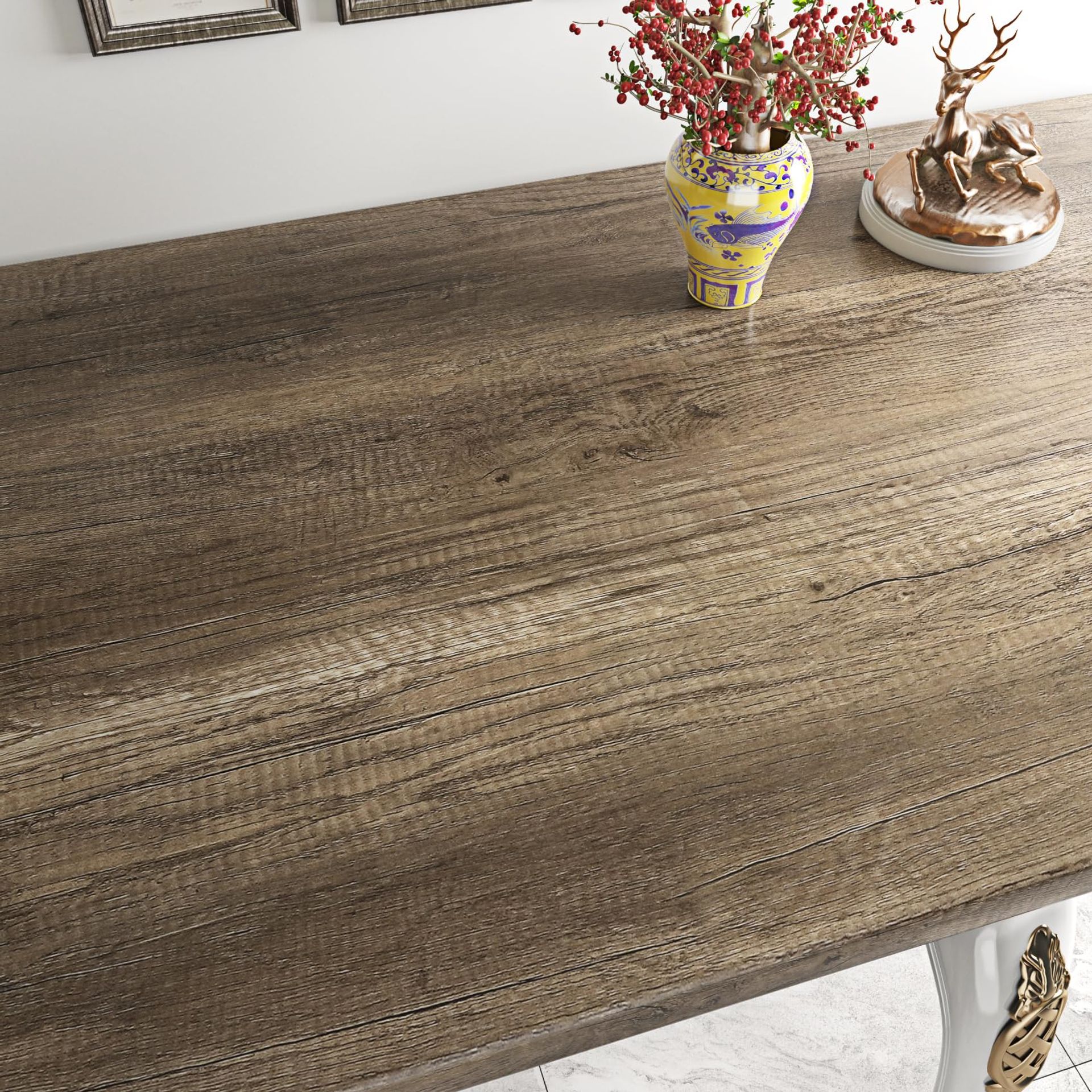 Peel & Stick Wood Effect Wallpaper 60cm x 5m – Rustic Brown Vinyl Wrap for Kitchen Worktops, Cupboards & Furniture