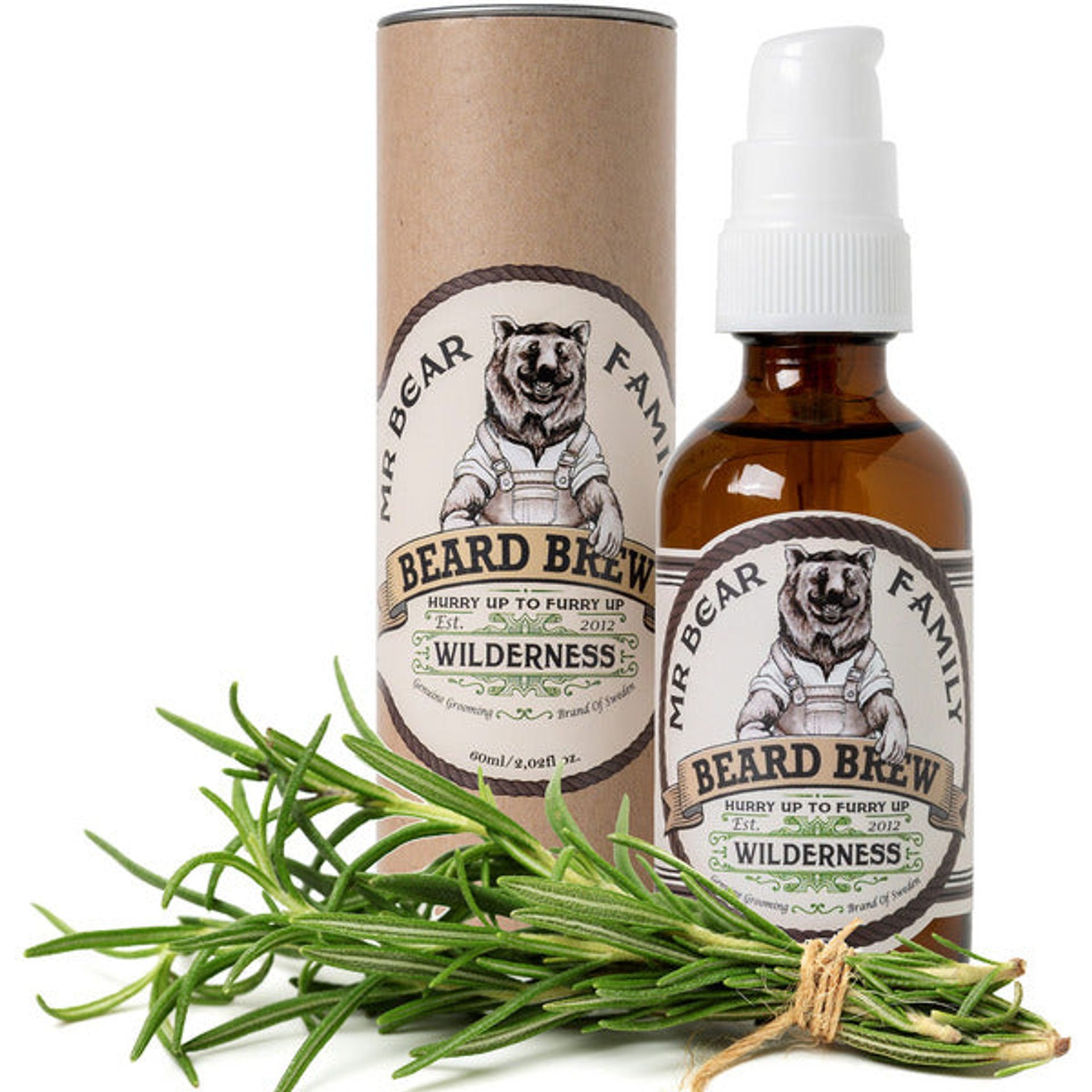 Natural Beard Oil for Men - Scented Beard Moisturiser Oil Contains Hydrating Jojoba + Argan Oils - Nourishing Mens Beards Softener for Healthier Hair Growth (Wilderness, 60ml)