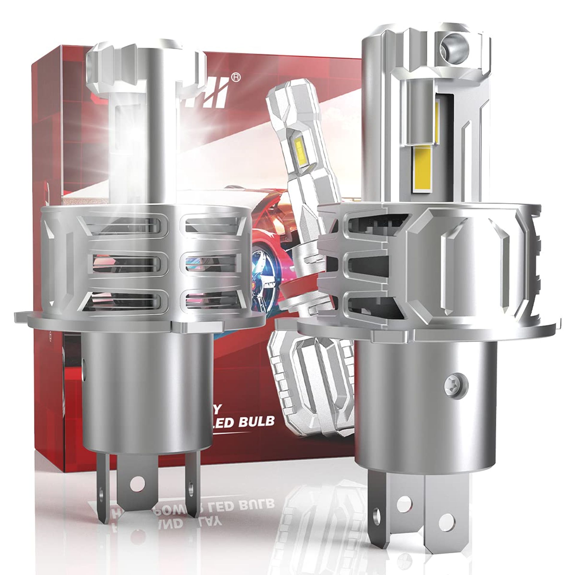 LED Headlight Bulbs 9005 HB3 110W 20000LM Super Bright Fast Cooling Waterproof 6500K Xenon White Conversion Kit - Silver 9005 HB3