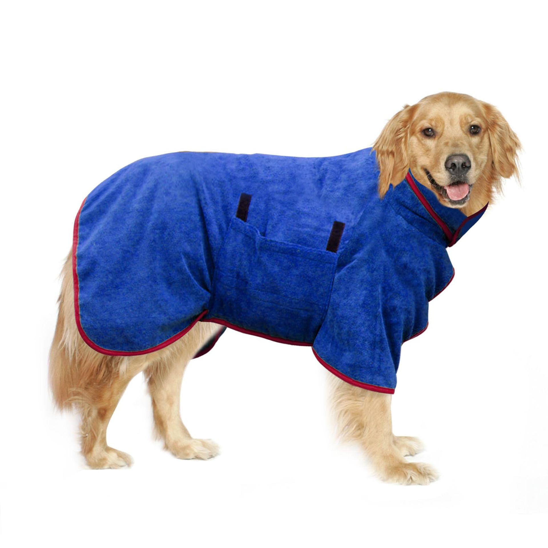 Microfibre Dog Bathrobe - Super Absorbent, Fast Drying, Adjustable Towel for Dogs & Cats