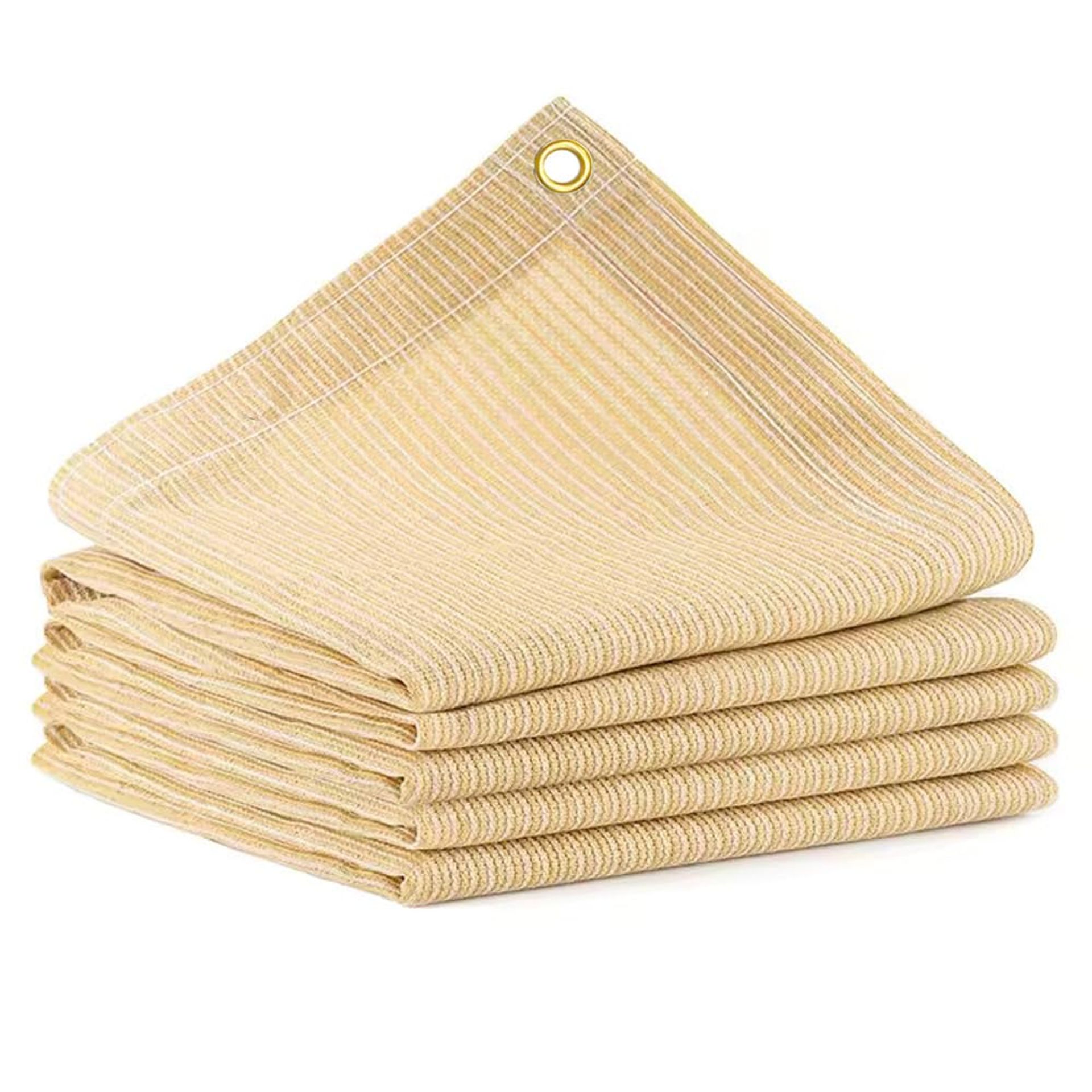 Garden Sun Shade Cloth 90% UV Protection Breathable Mesh with Grommets - Beige 3.5X3.5M