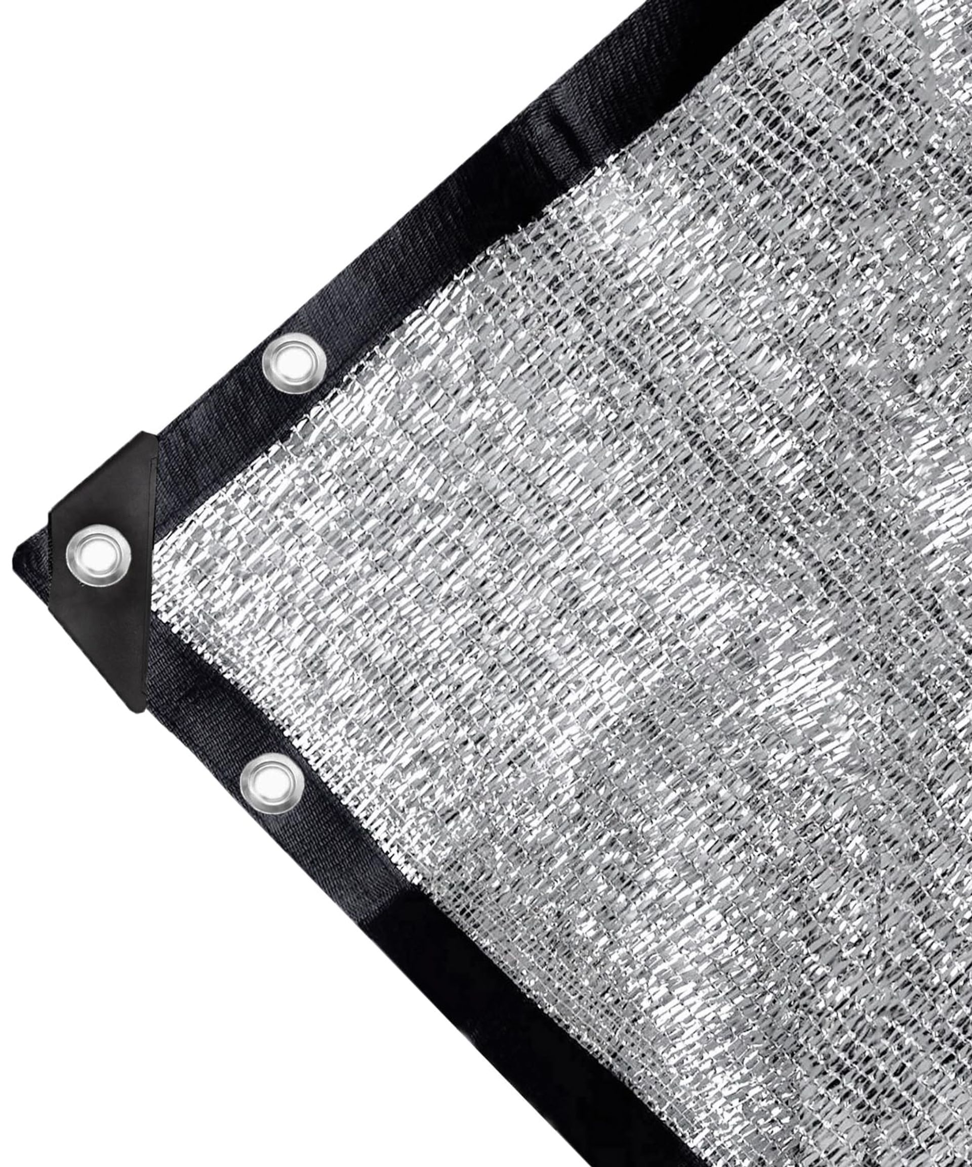 70% Aluminet Shade Cloth UV Reflective Mesh with Reinforced Grommets for Garden, Patio & Pet Area - Silver 10FT x 12FT