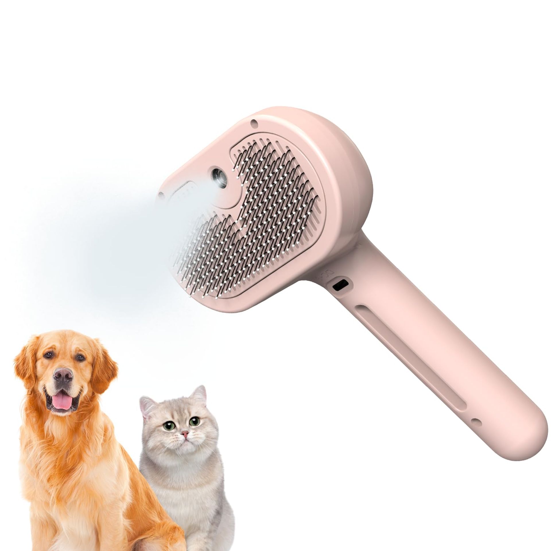 Spray Cat Brush, Sichy Self Cleaning Cat Grooming Brush for Long or Short Haired Cats, Cat Hair Brush for Removing Flying Hair and Static, Cat Brushes for Grooming to Remove Loose Fur, Tangles & Dirt