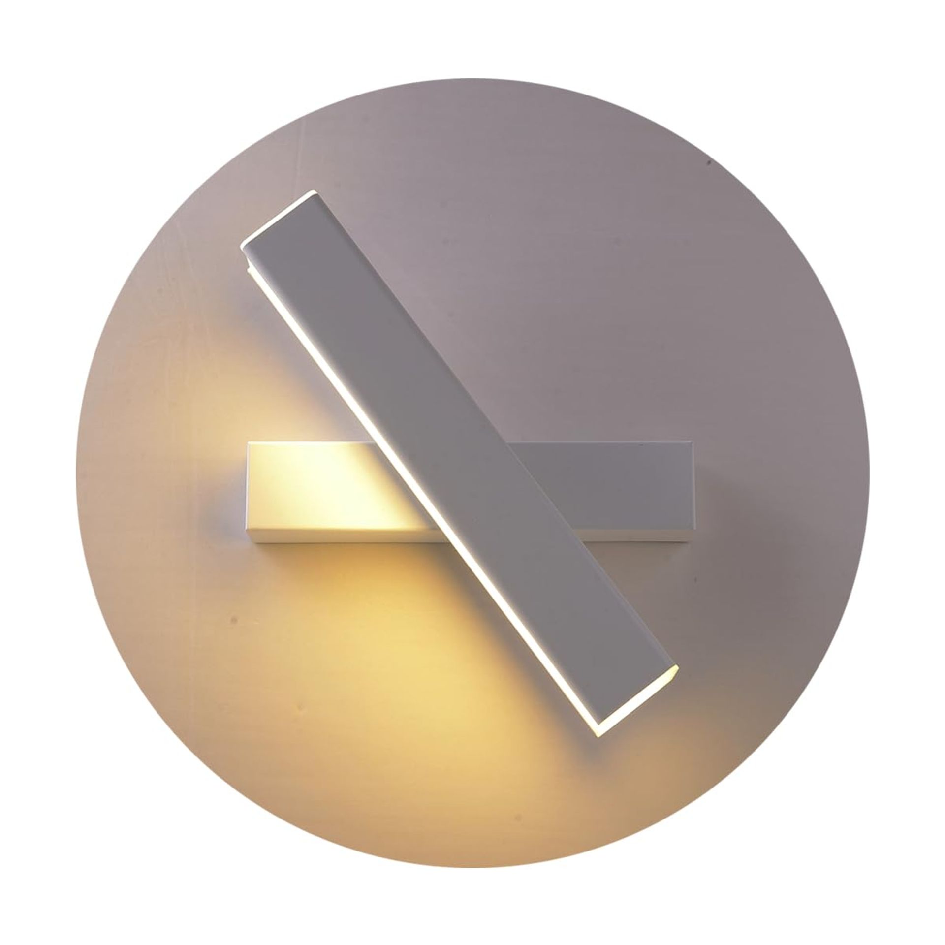 Modern LED Wall Light Sconce, 350° Rotatable Warm White Lamp for Hallway, Stairs, Living Room & Hotels - 12W White Finish