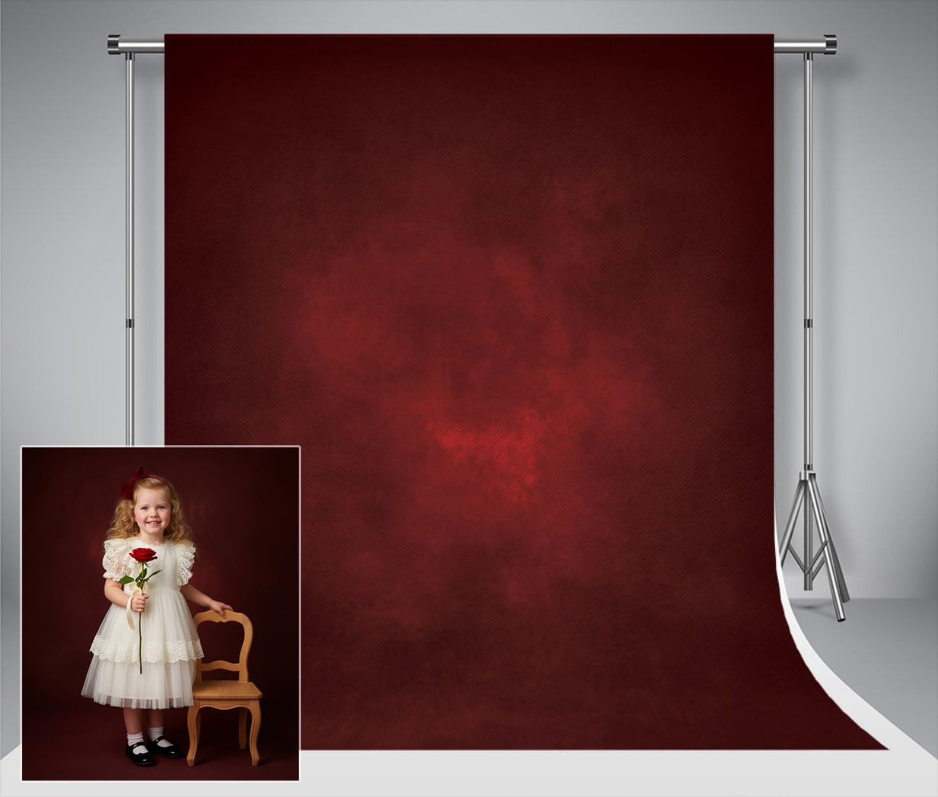 Photography Backdrop Red Gradient Abstract Studio Background Microfibre Washable Tapestry - SDB90127 3x3m