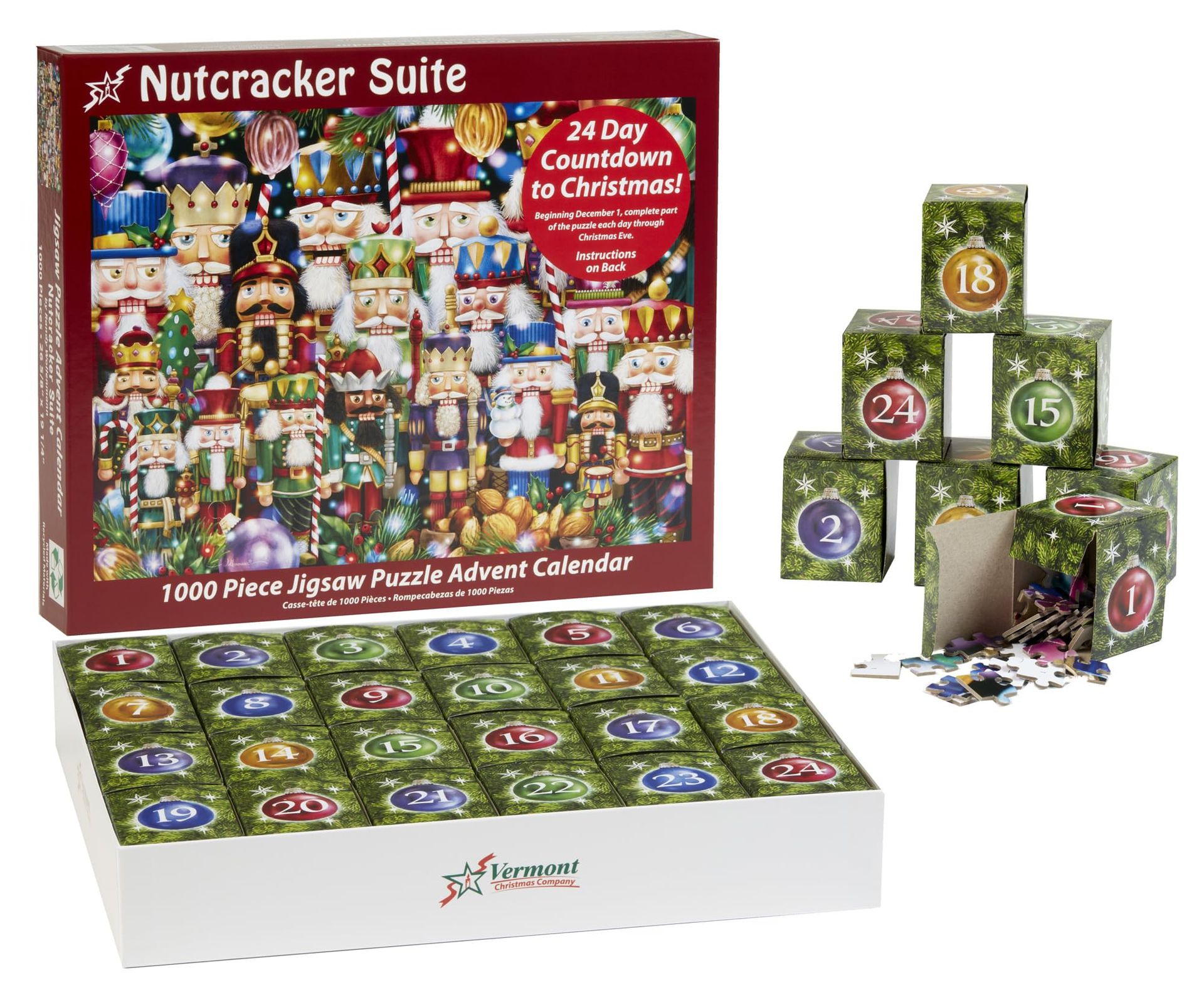 Advent Calendar Jigsaw Puzzle 2024 'Nutcracker Suite' – 1000 Piece Christmas Countdown with 24 Sections & Bonus Poster
