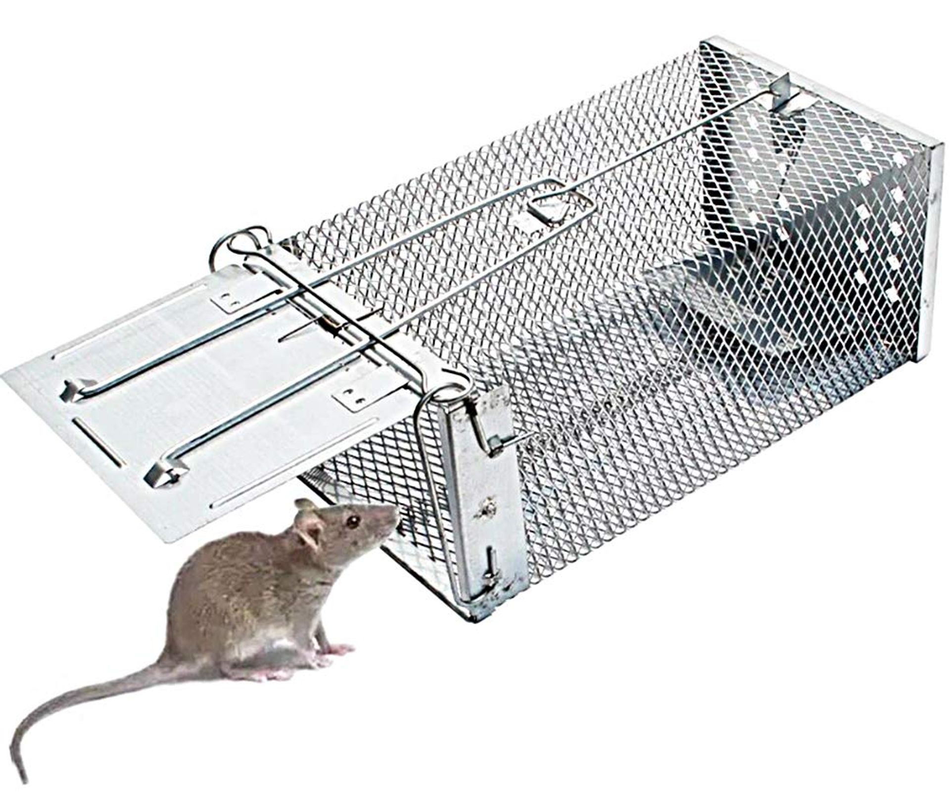 Humane Mouse and Rat Trap Catch & Release Safe Reusable No-Kill Design for Indoor & Outdoor Use - Silver 2 Pack