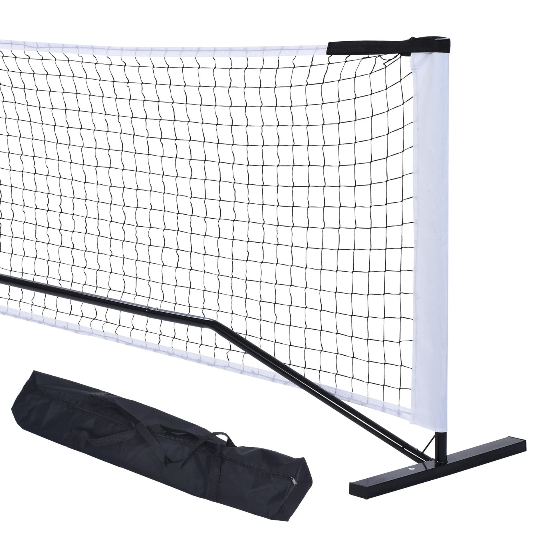 Portable Pickleball Net 22FT Regulation Size with Metal Frame, Carry Bag for Indoor Outdoor Games - Black
