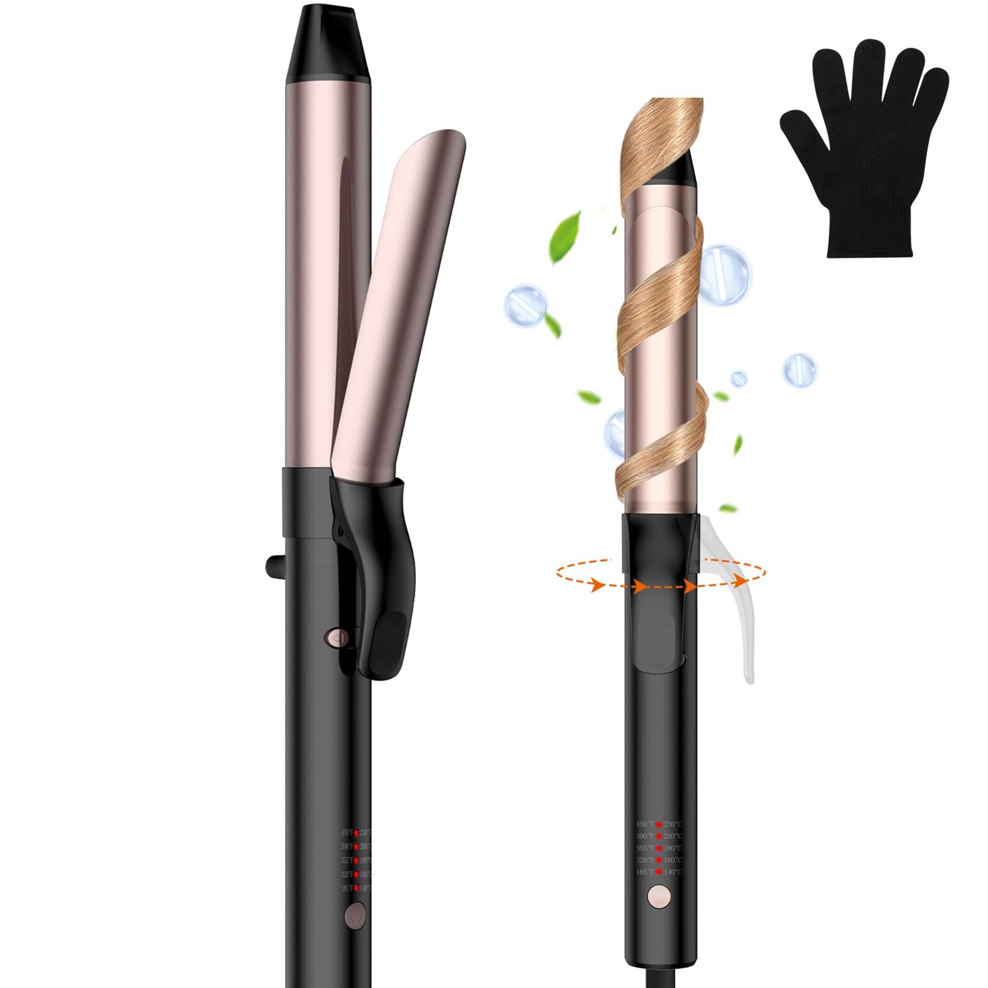 Automatic Rotating Hair Curler 32mm with LCD Display & Adjustable Heat Settings for Loose Natural Curls