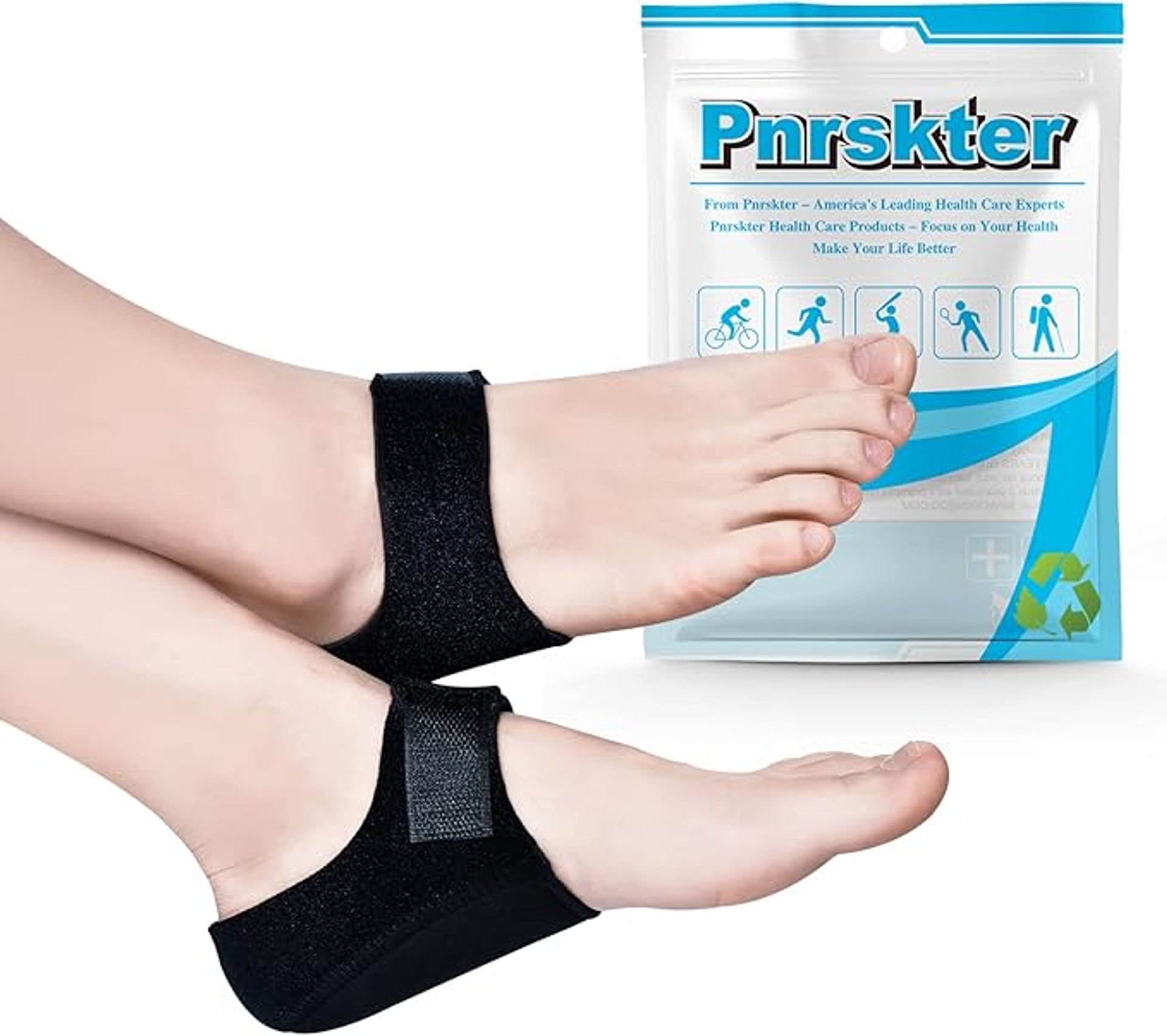 4 PCS Heel Protectors with Soft Silicone Gel Pad for Heel Pain Relief & Support - Adjustable Heel Sleeves for Men & Women