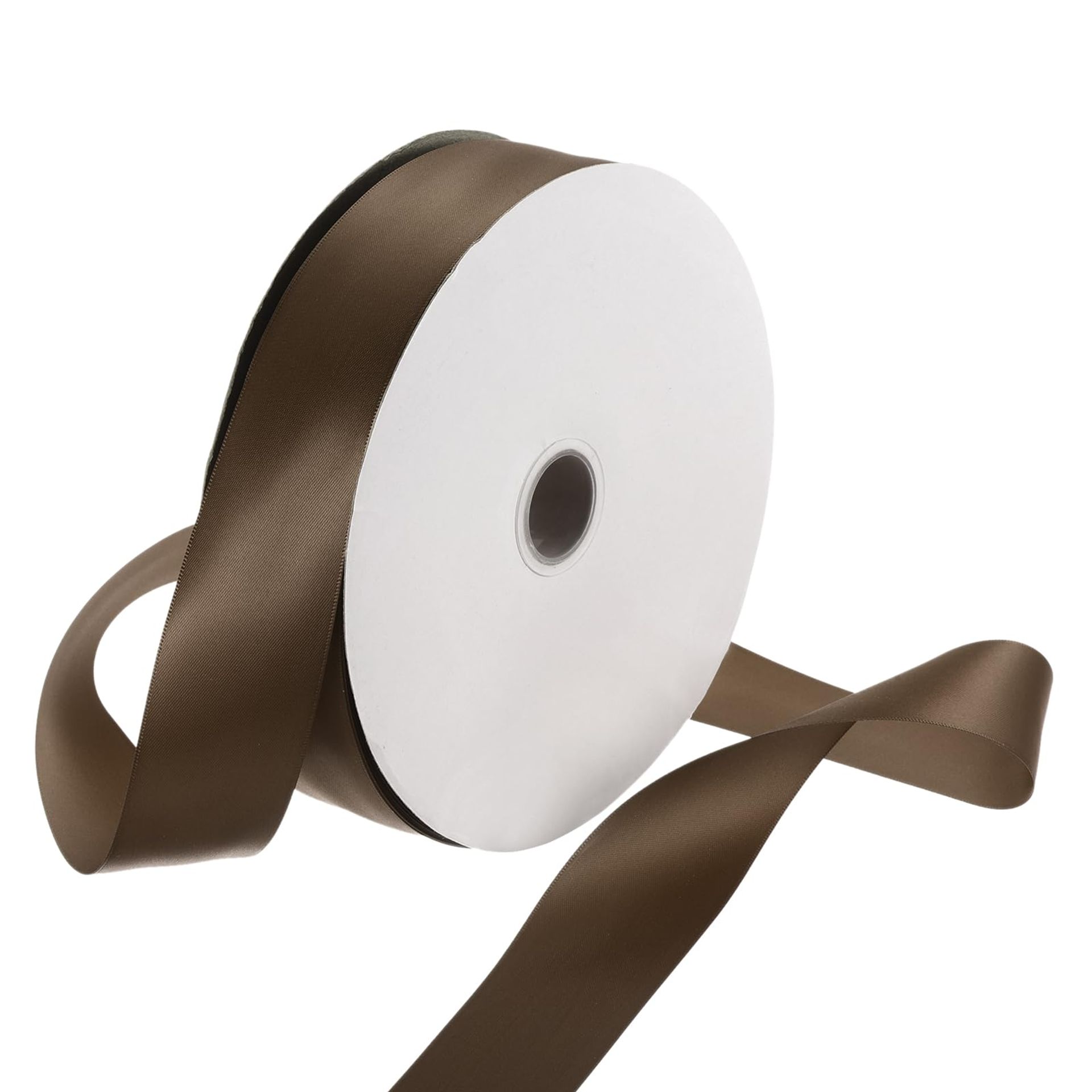 Rebower 38mm Satin Ribbon 91m Thick Double Face Grosgrain Silk Ribbon, [for Gift Wrapping, Hair Bows, Wedding, Cake, Flower] - 100 Yard/300ft/ Dark Coffee