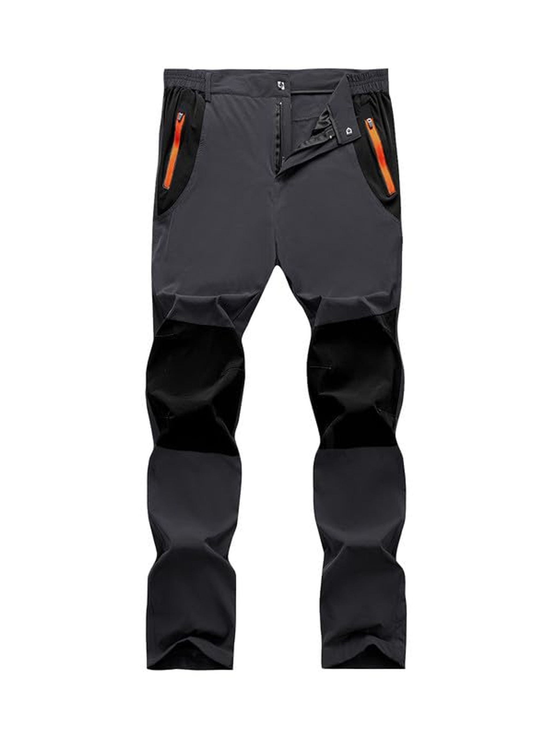 Men's Zip Off Hiking Trousers Lightweight Quick Dry Waterproof Cargo Outdoor Pants with Pockets - Navy Blue XXL