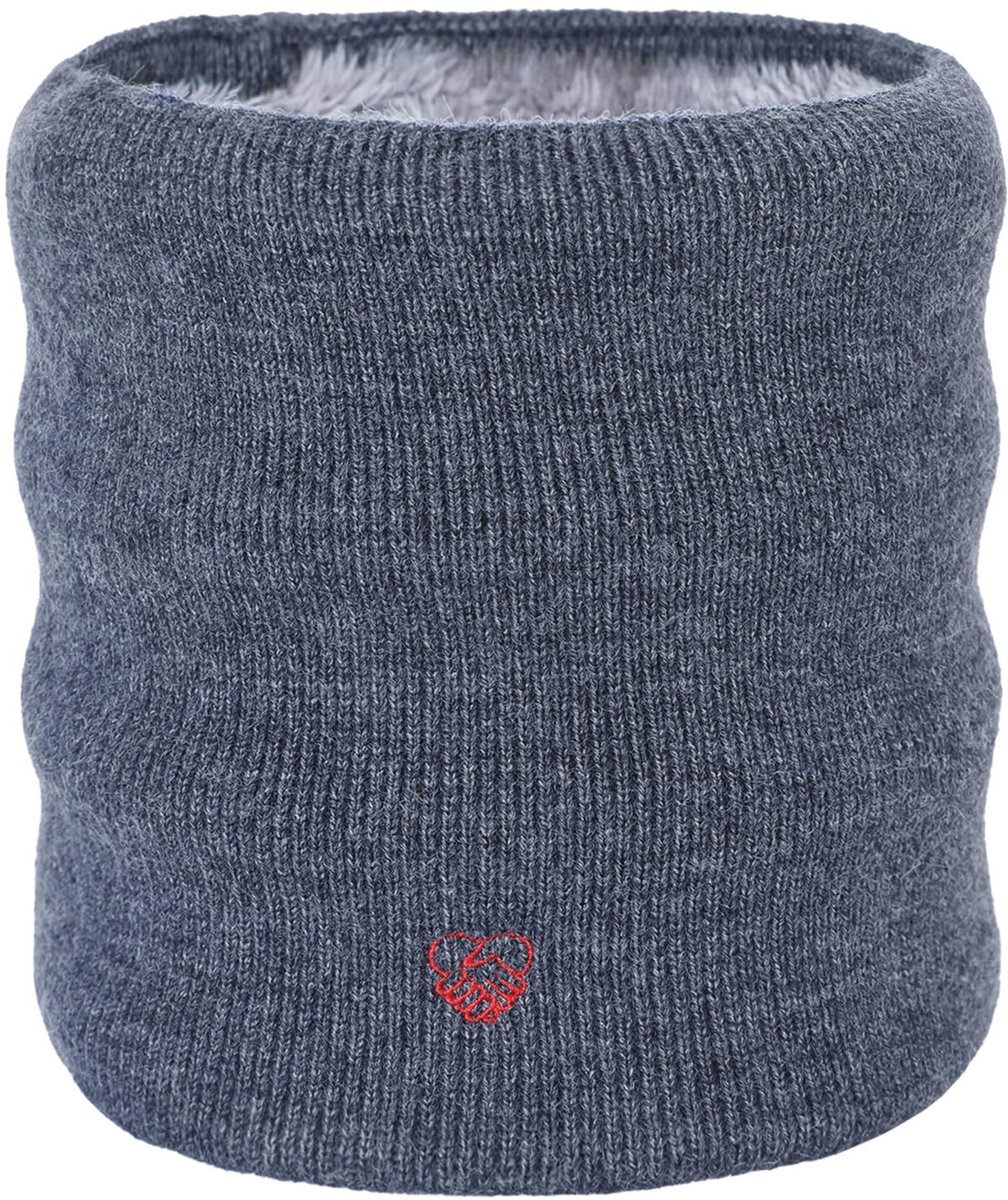 Winter Neck Warmer Knit Scarf Thicken Circle Scarf Fleece Lined Infinity Scarves for Outdoor Sports Skating Skiing Hiking Cycling Mens Women (A-Blue)