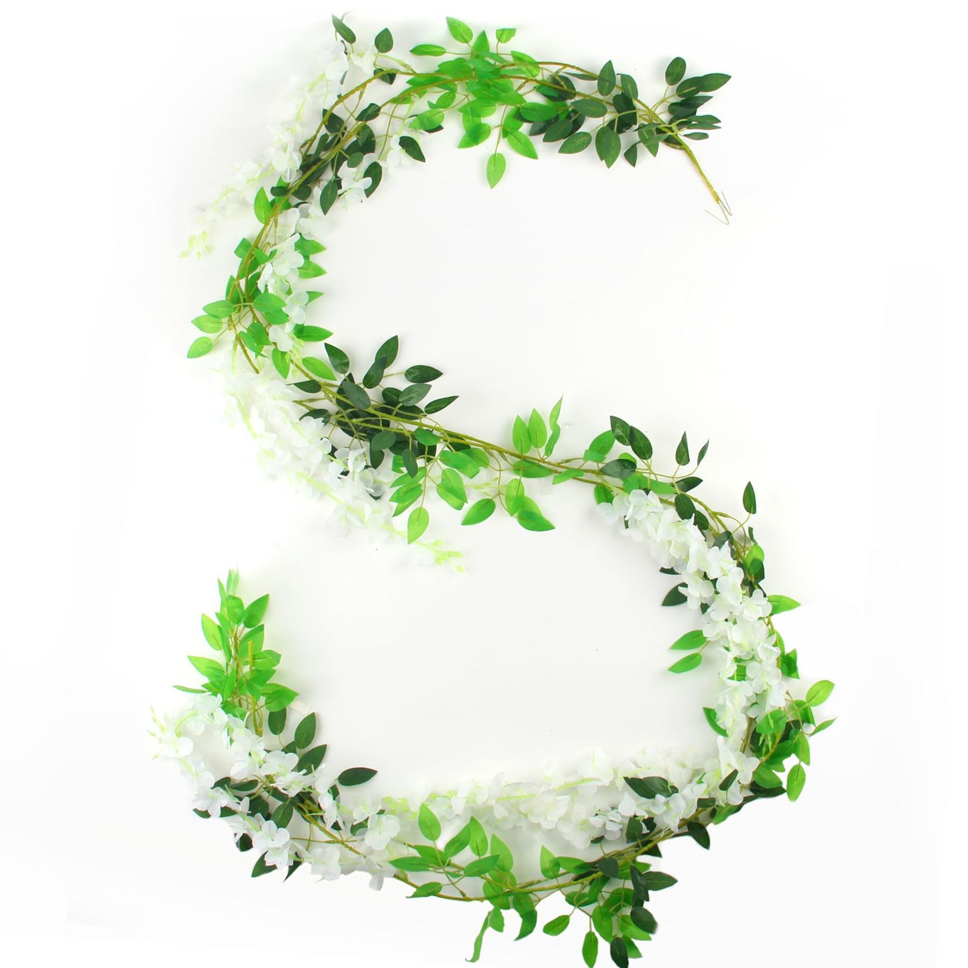JINXIAN 2Pcs Wisteria Artificial Flowers 6FT Fake Wisteria Vine Artificial Wisteria Vine Garland Hanging Flower Silk Flower Hanging Trailing Plants for Outdoor Indoor Home Garden Wedding Decorations