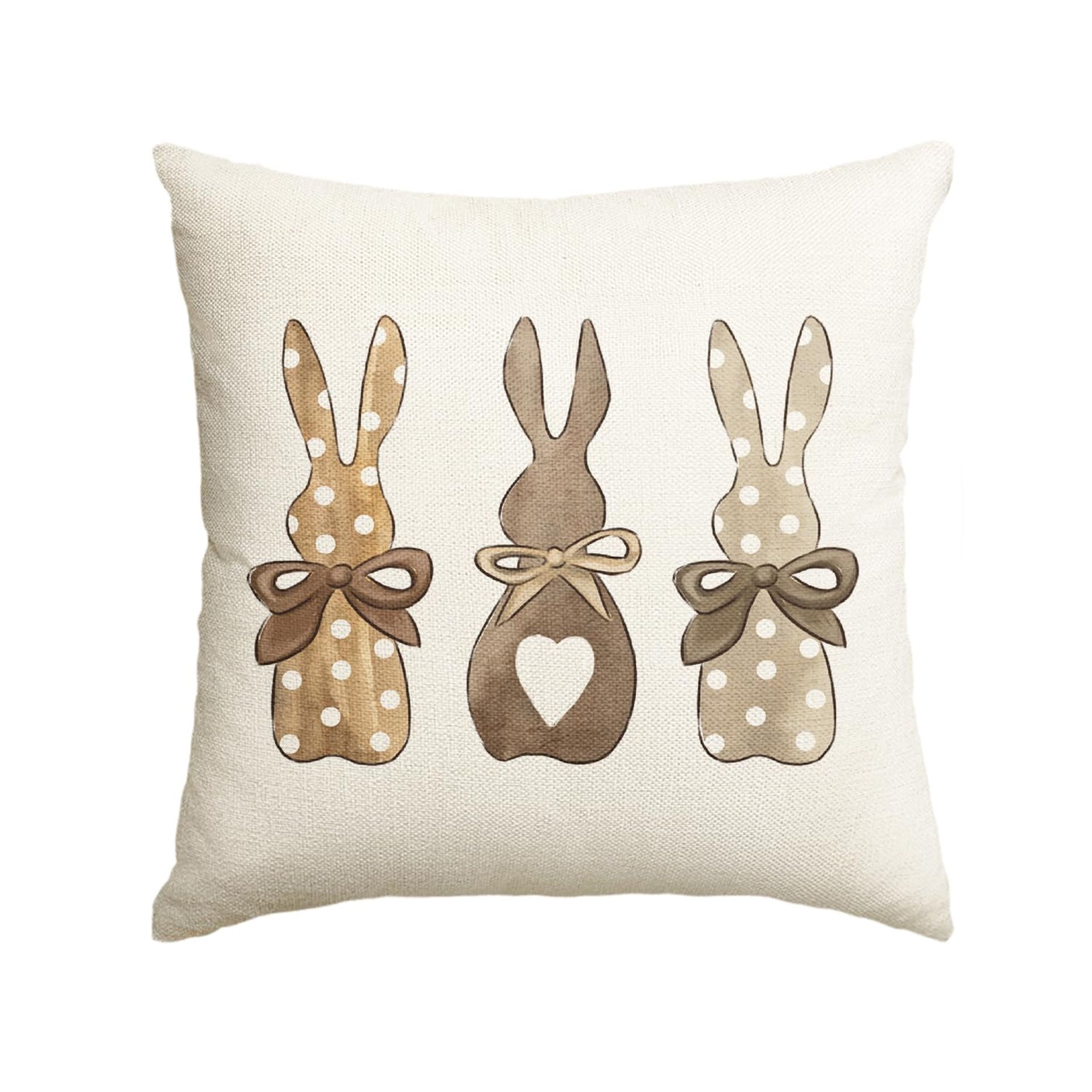 Polka Dot Bow Love Heart Bunny Easter Cushion Cover 30x50 cm - Spring Décor